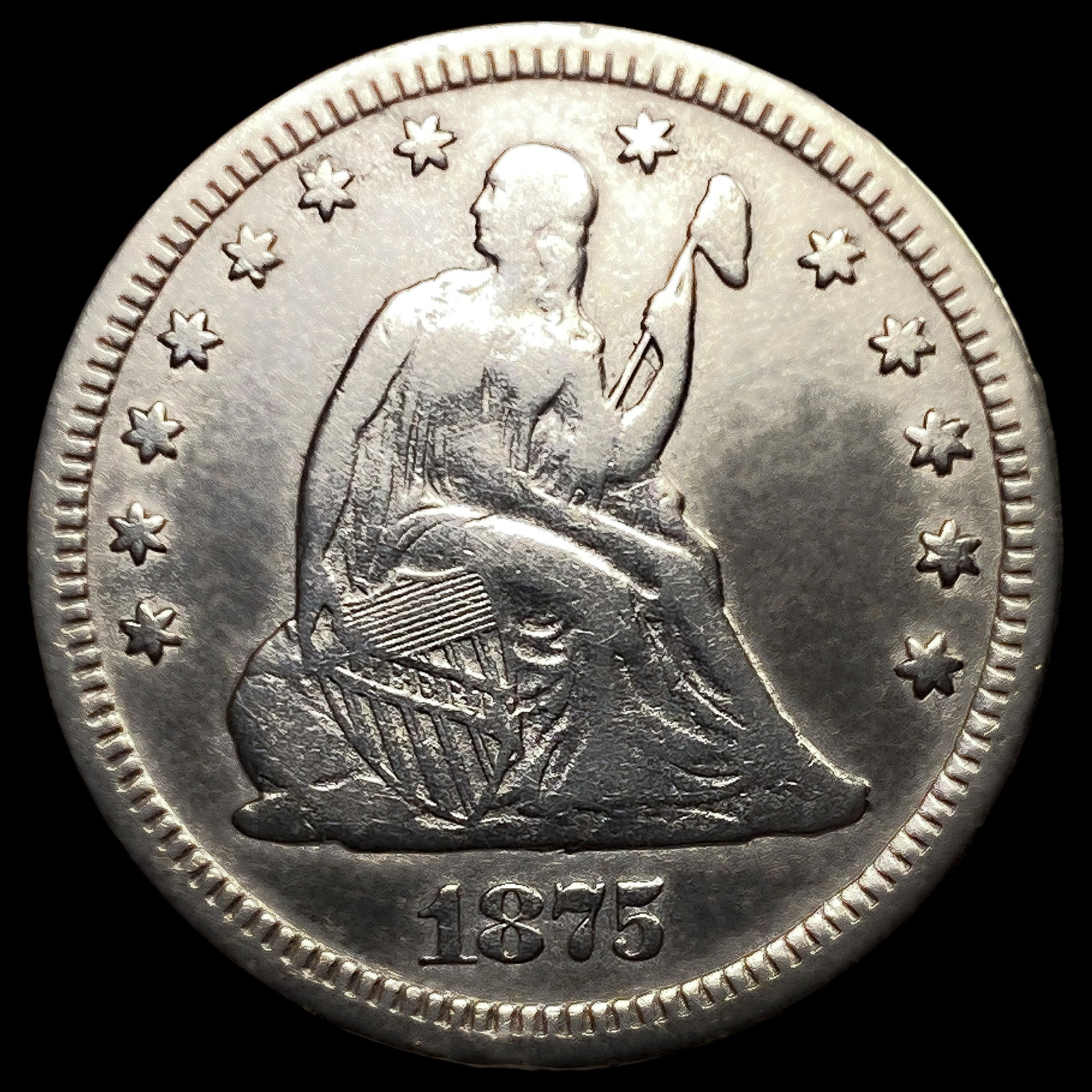 1875-CC Seated Liberty Quarter (1 of 2)