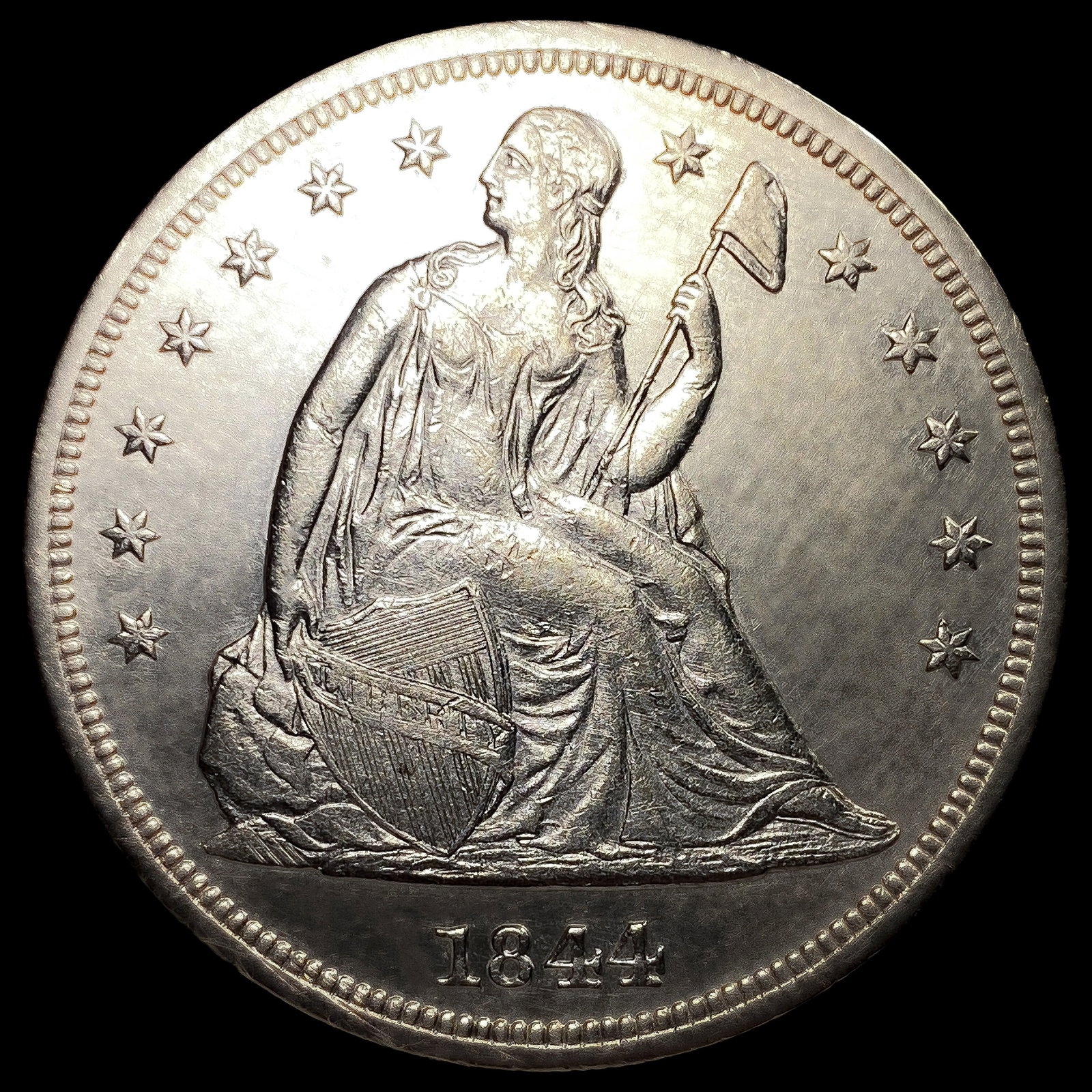1844 Seated Liberty Dollar: 1844 Seated Liberty Dollar