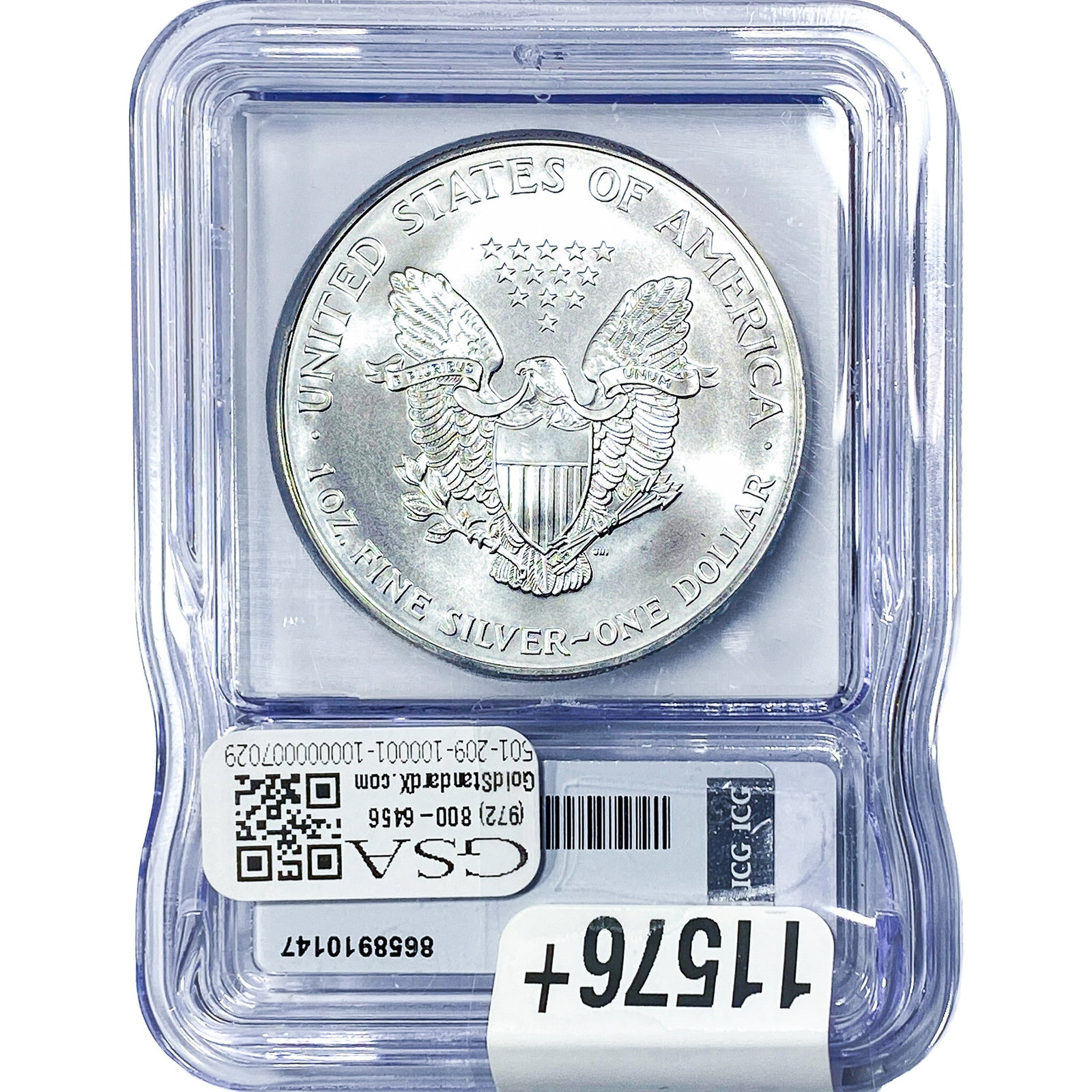 1999 Silver Eagle ICG MS70 - 2