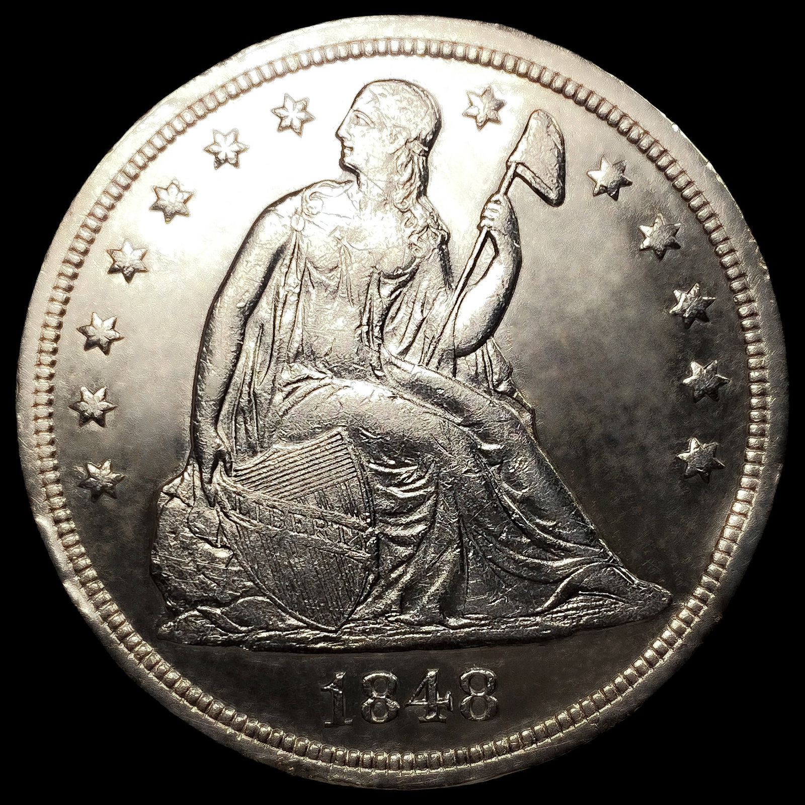 1848 Seated Liberty Dollar: 1848 Seated Liberty Dollar