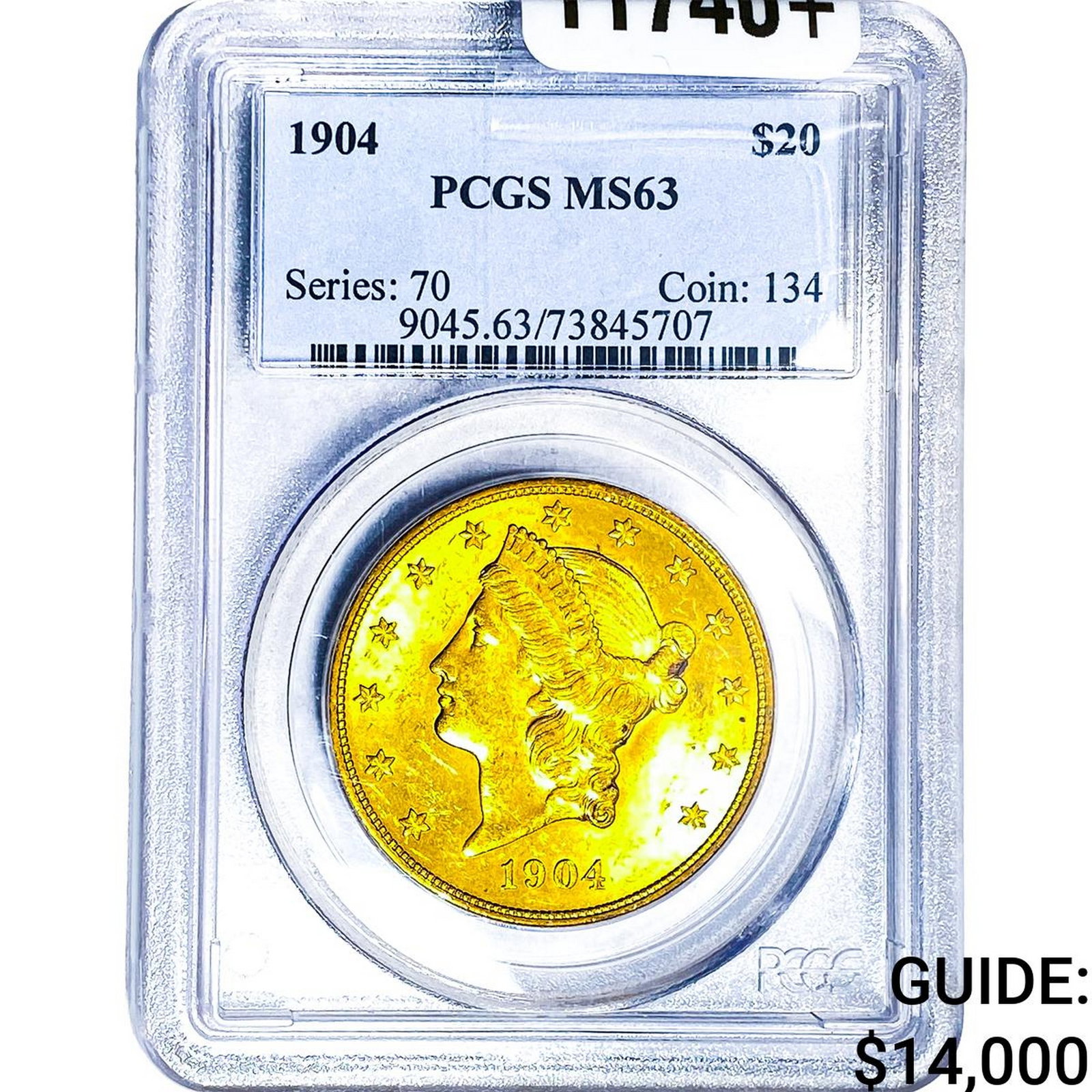 1904 $20 Gold Double Eagle PCGS MS63: 1904 $20 Gold Double Eagle PCGS MS63