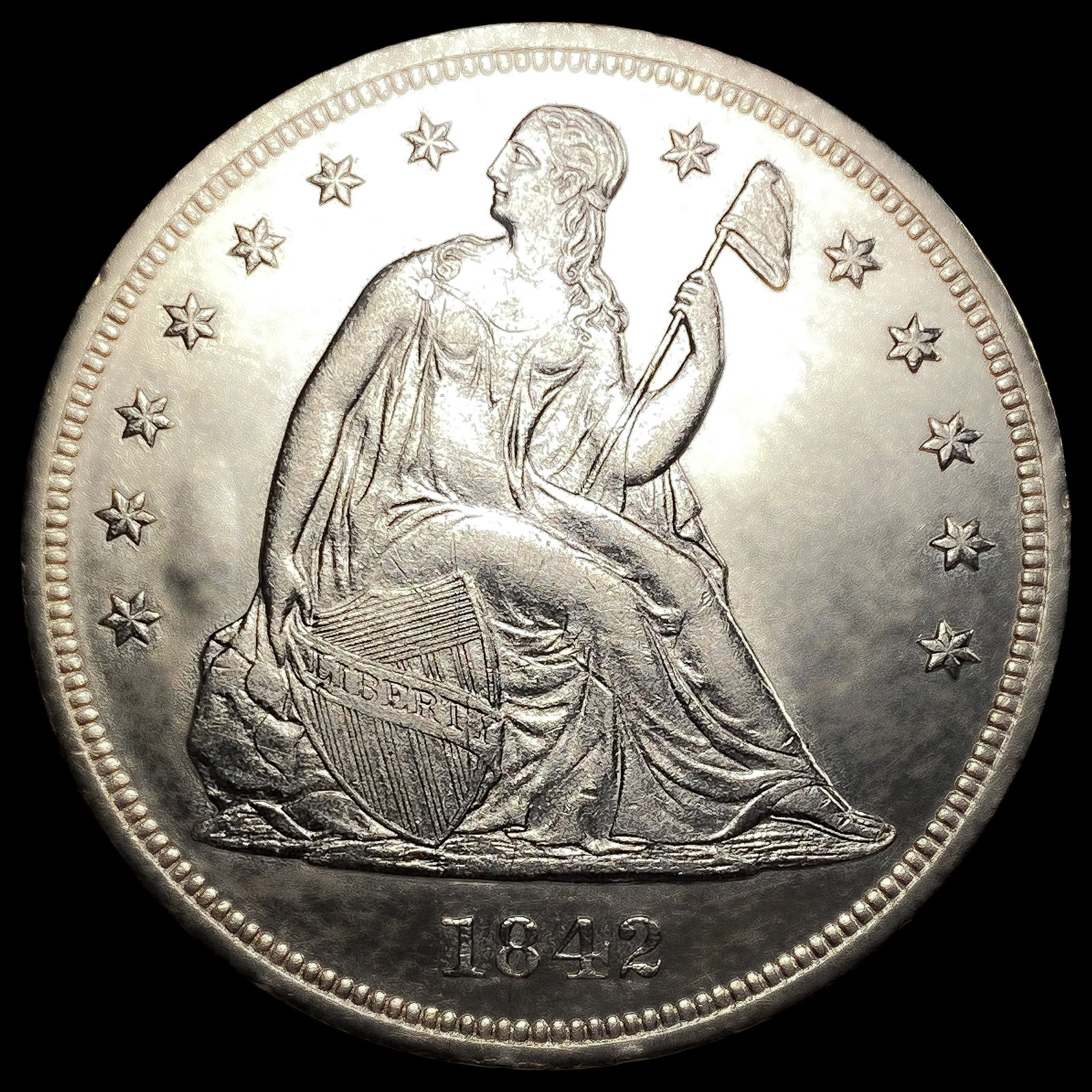 1842 Seated Liberty Dollar: 1842 Seated Liberty Dollar