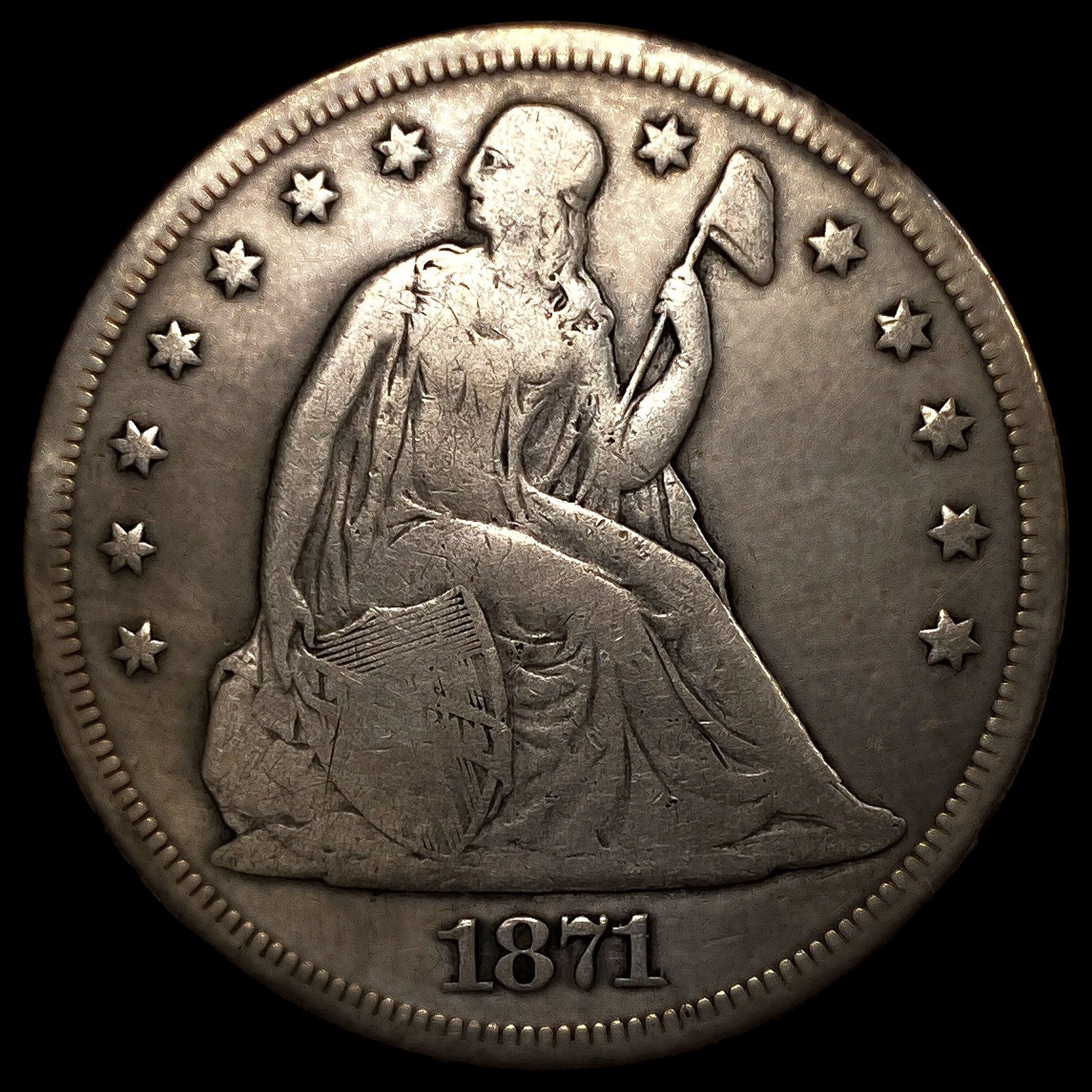 1871-CC Seated Liberty Dollar: 1871-CC Seated Liberty Dollar