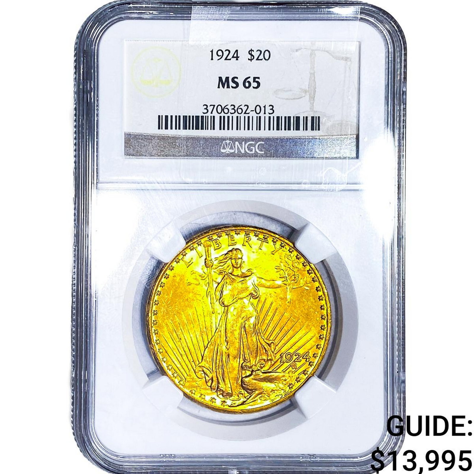 1924 $20 Gold Double Eagle NGC MS65: 1924 $20 Gold Double Eagle NGC MS65