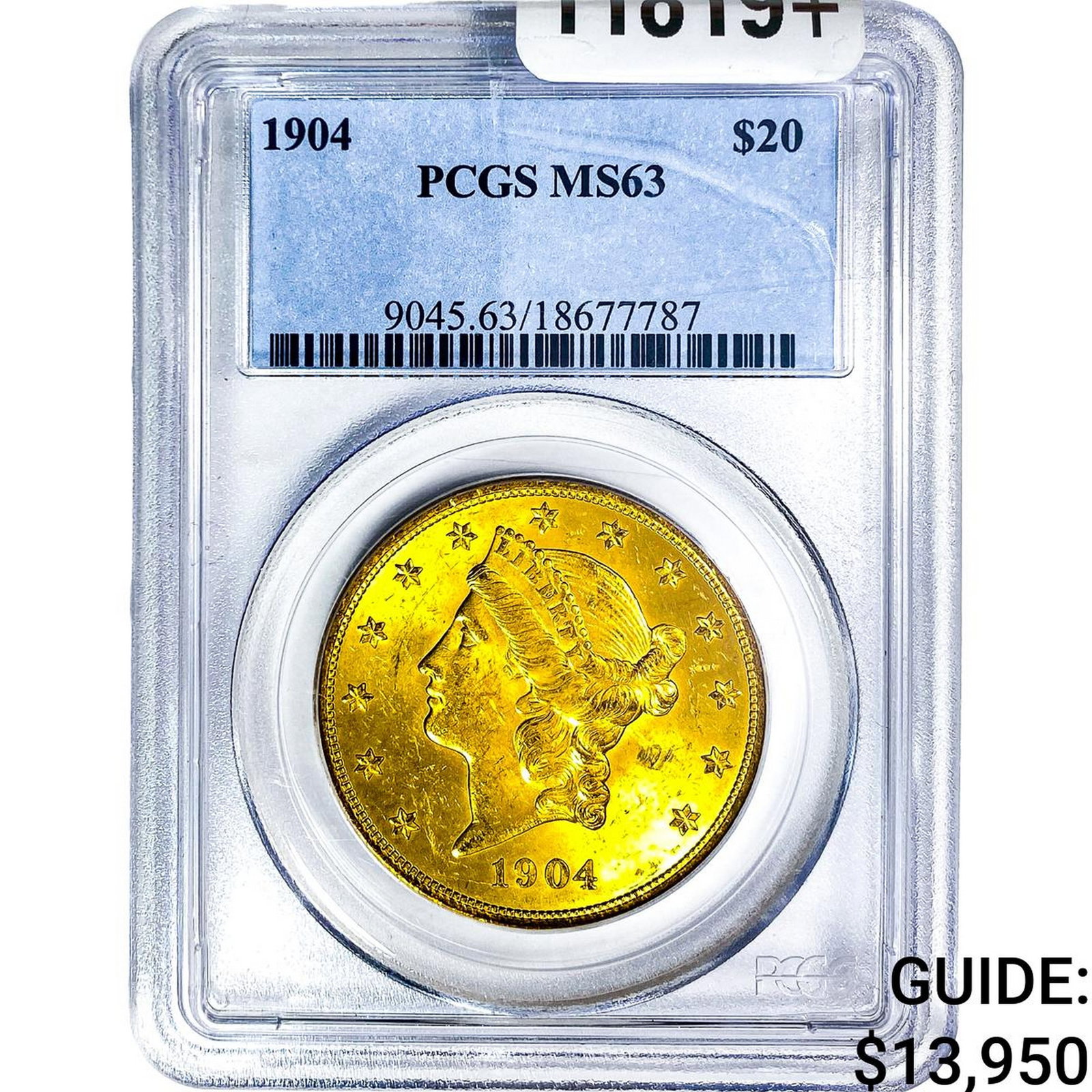 1904 $20 Gold Double Eagle PCGS MS63: 1904 $20 Gold Double Eagle PCGS MS63