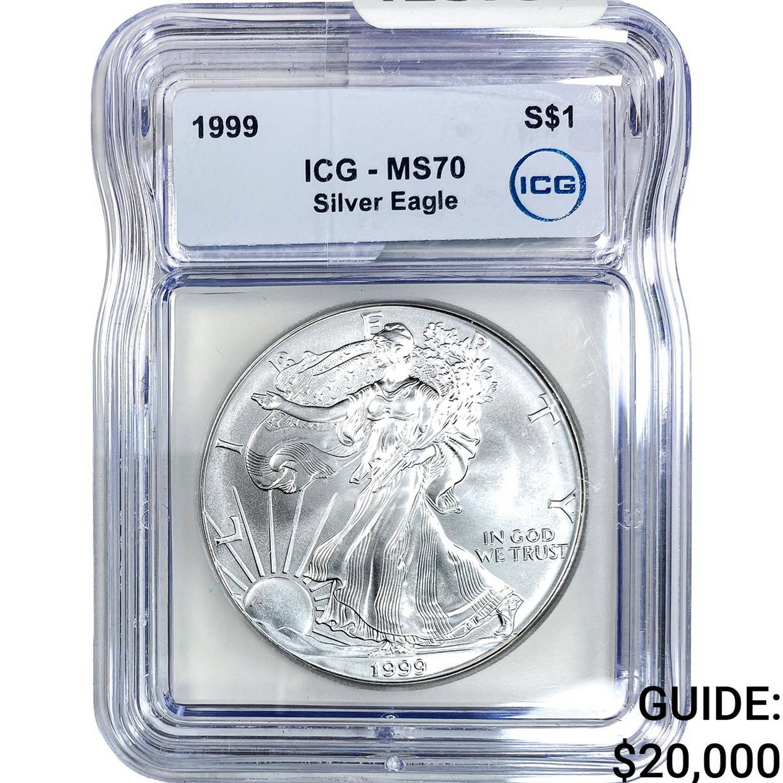 1999 Silver Eagle ICG MS70: 1999 Silver Eagle ICG MS70
