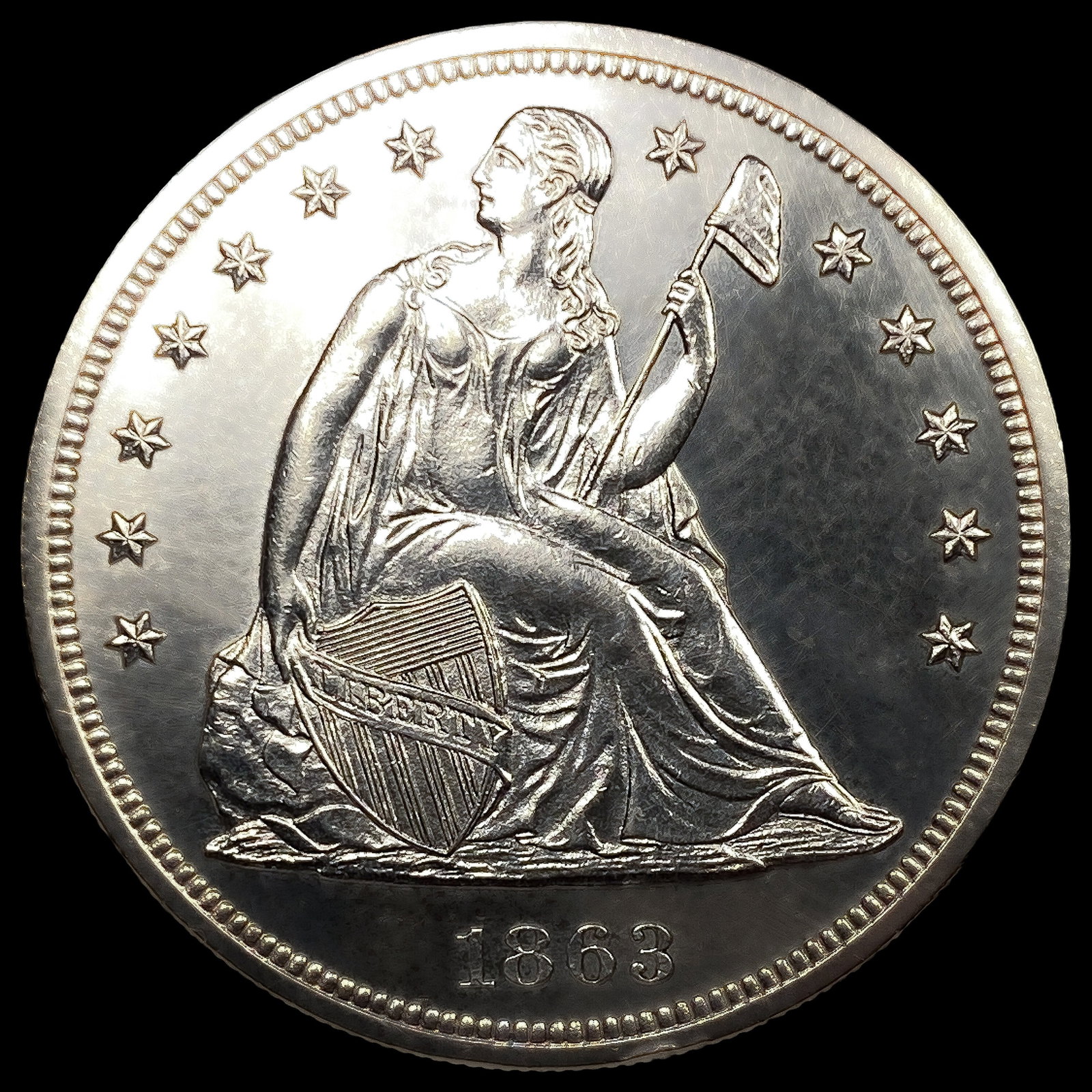 1863 Seated Liberty Dollar: 1863 Seated Liberty Dollar