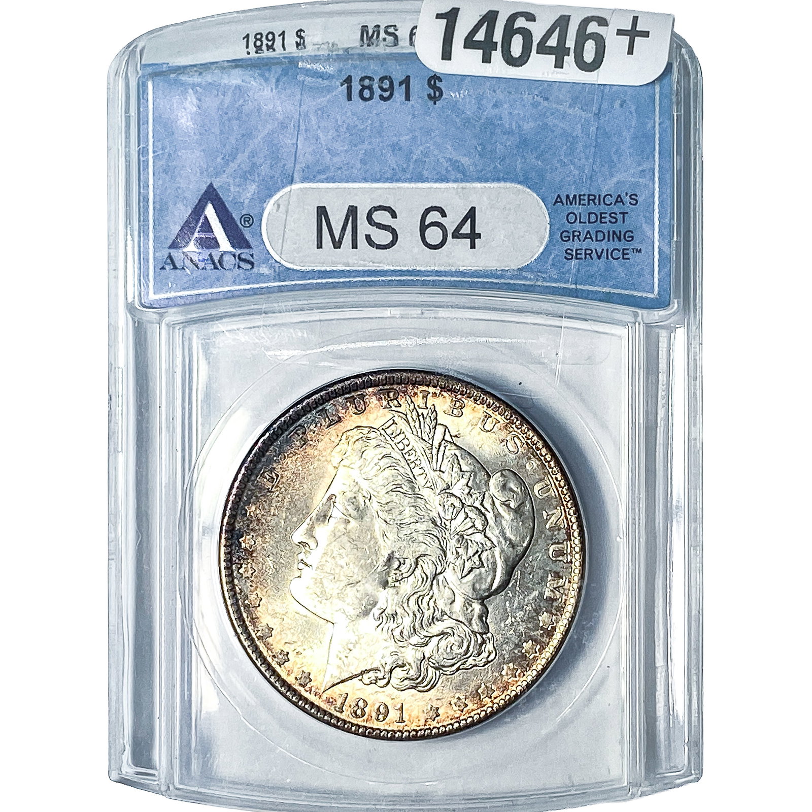 1891 Morgan Silver Dollar ANACS MS64: 1891 Morgan Silver Dollar ANACS MS64