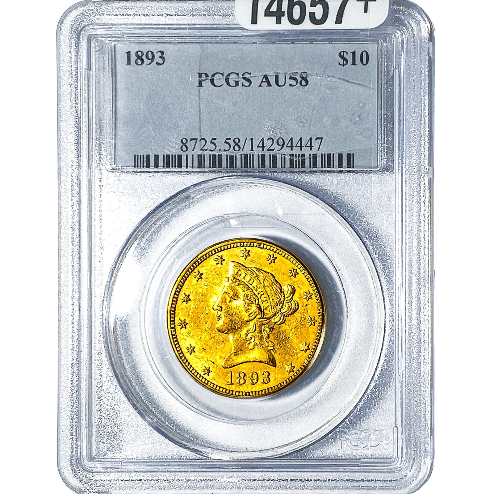 1893 $10 Gold Eagle PCGS AU58: 1893 $10 Gold Eagle PCGS AU58