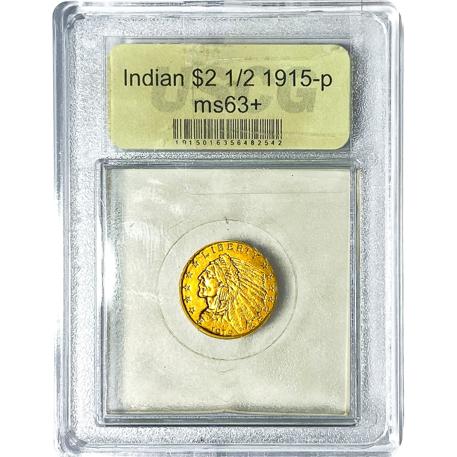 1915 $2.50 Gold Quarter Eagle USCG MS63+: 1915 $2.50 Gold Quarter Eagle USCG MS63+
