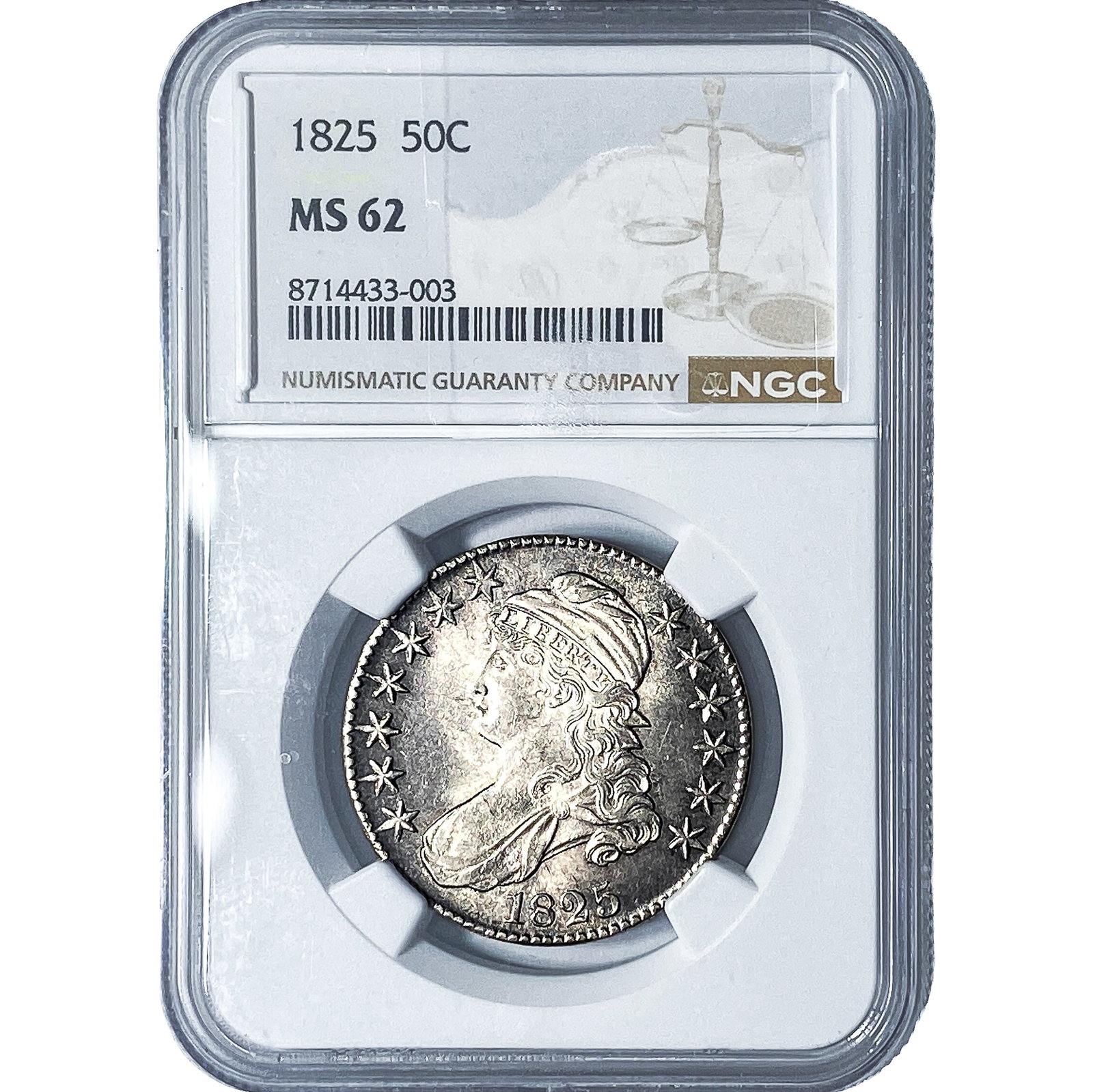 1825 Capped Bust Half Dollar NGC MS62 (1 of 4)
