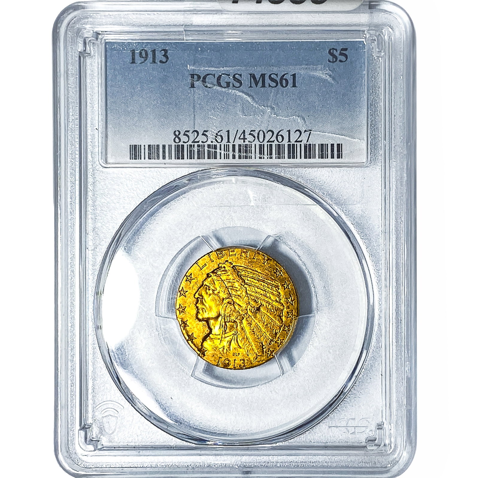 1913 $5 Gold Half Eagle PCGS MS61: 1913 $5 Gold Half Eagle PCGS MS61