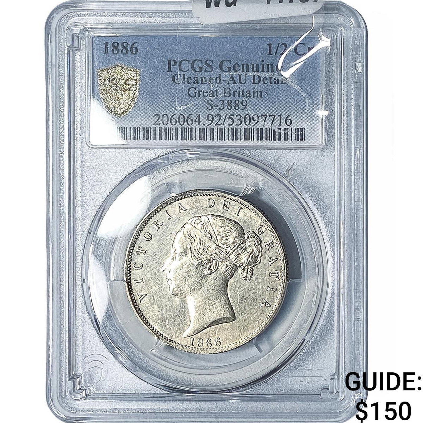 1886 Great Britain Silver Half Crown PCGS AU Details: 1886 Great Britain Silver Half Crown PCGS AU Details