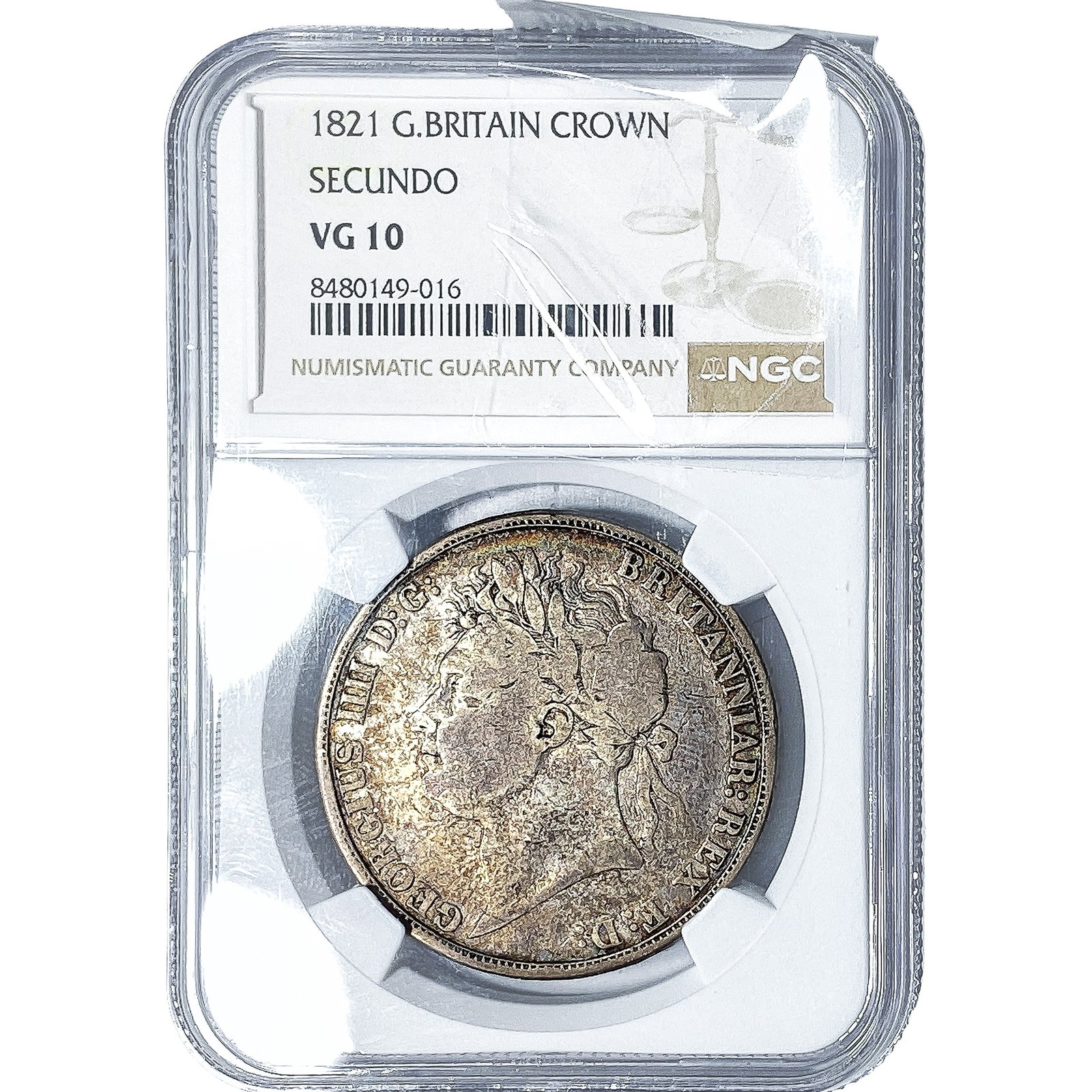 1821 Great Britain Silver Crown NGC VG10: 1821 Great Britain Silver Crown NGC VG10