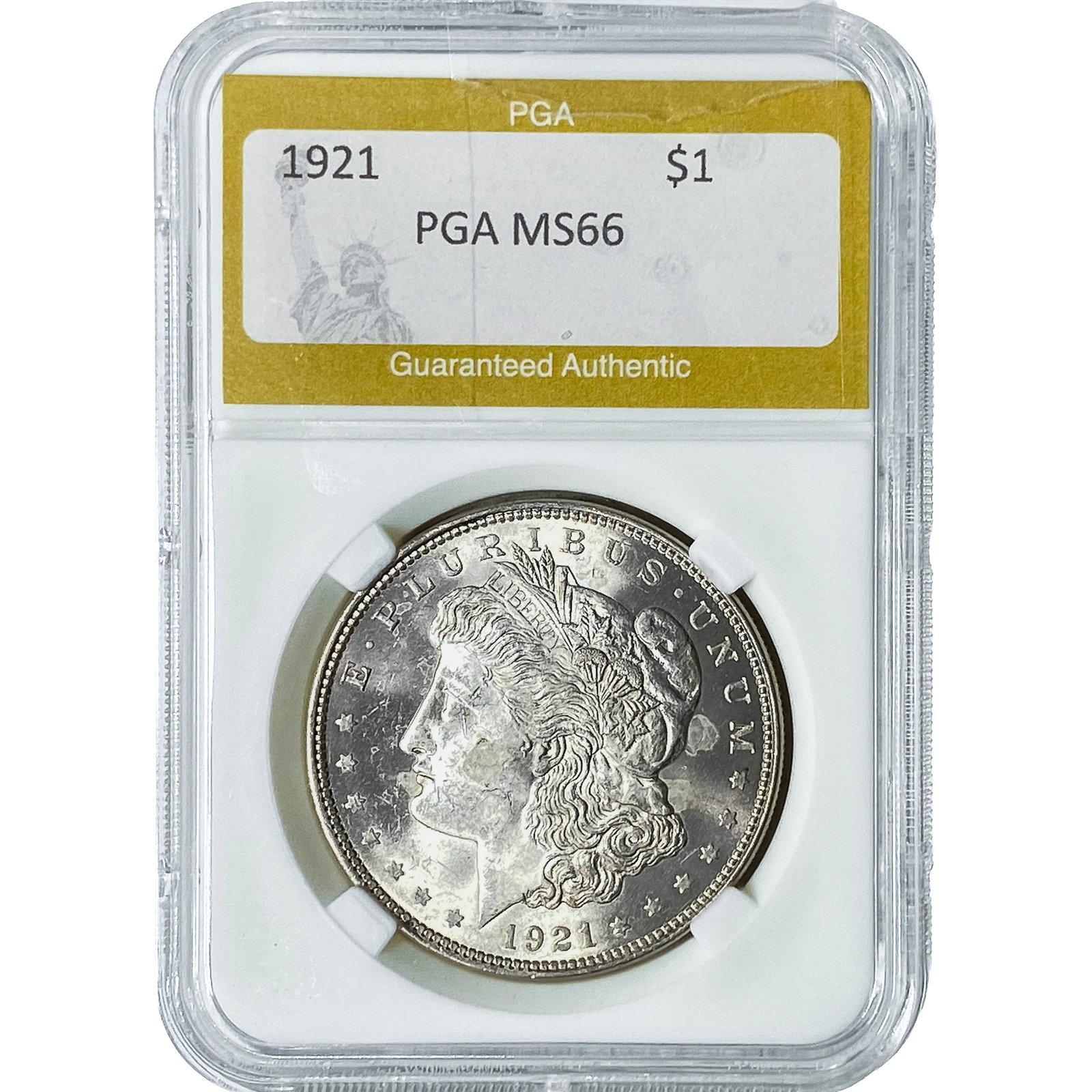 1921 Morgan Silver Dollar PGA MS66: 1921 Morgan Silver Dollar PGA MS66