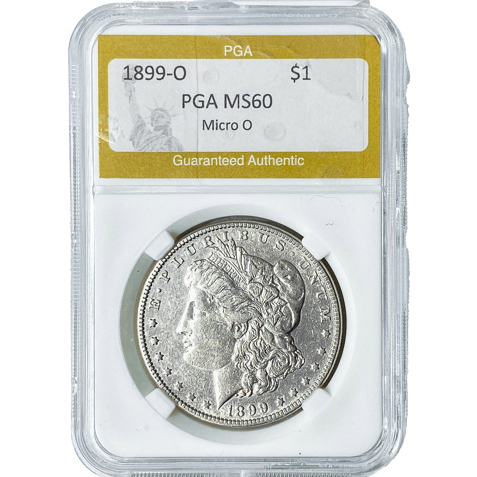 1899-O Morgan Silver Dollar PGA MS60 Micro O: 1899-O Morgan Silver Dollar PGA MS60 Micro O