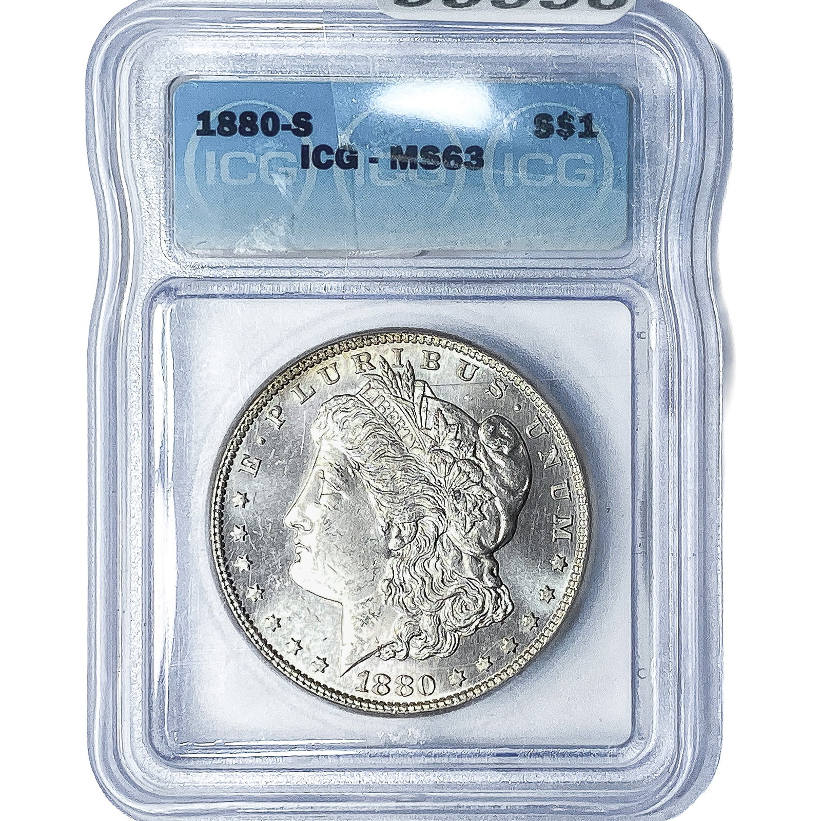 1880-S Morgan Silver Dollar ICG MS63: 1880-S Morgan Silver Dollar ICG MS63