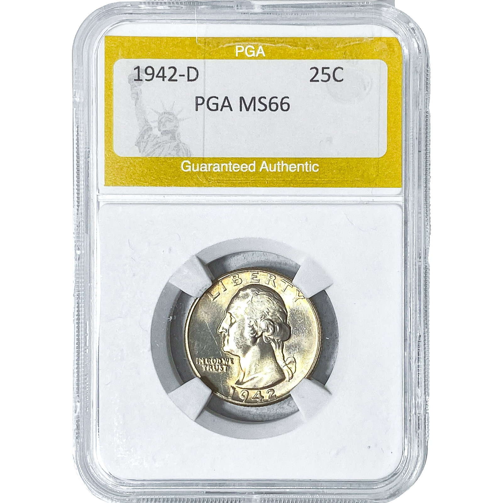 1942-D Washington Silver Quarter PGA MS66: 1942-D Washington Silver Quarter PGA MS66