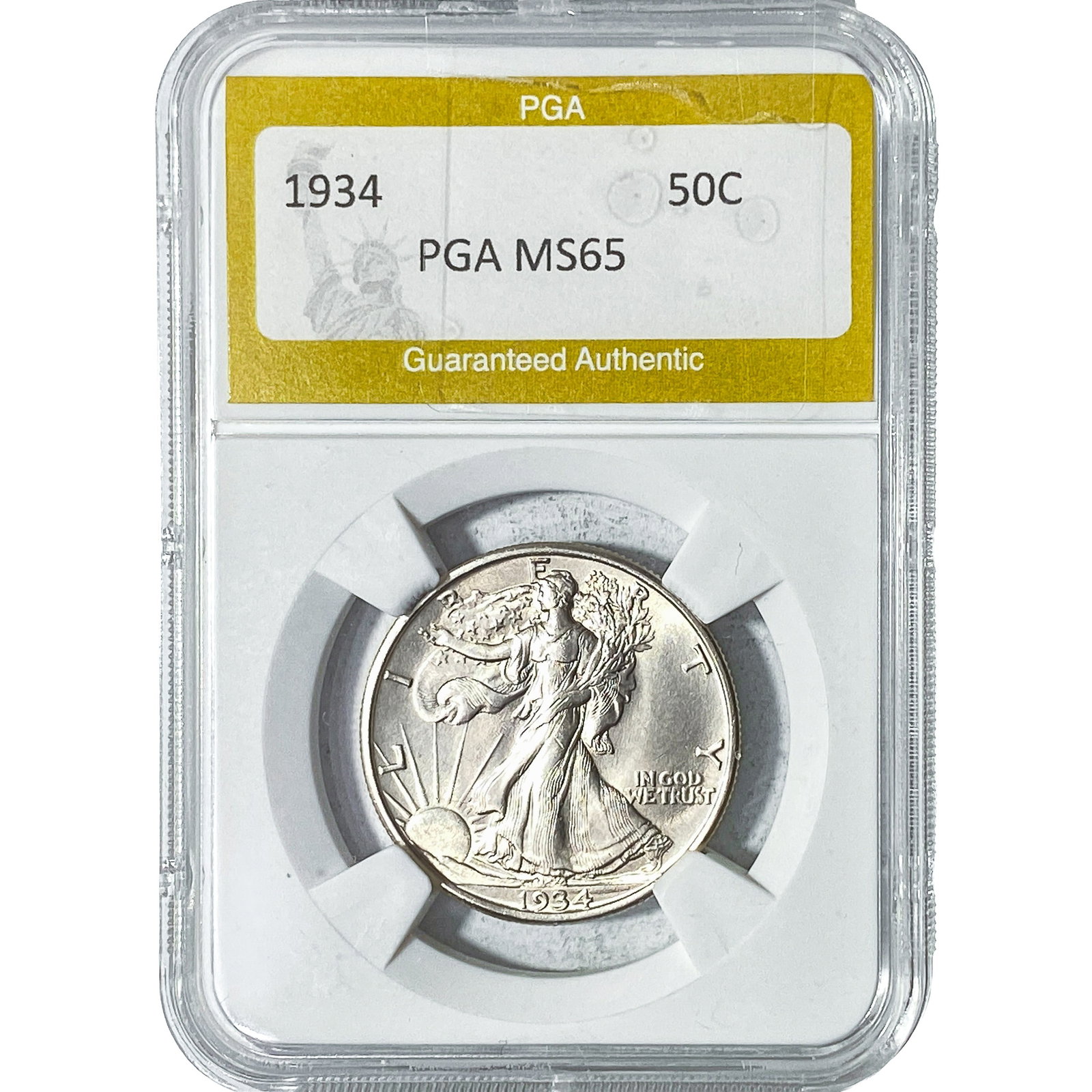 1934 Walking Liberty Half Dollar PGA MS65: 1934 Walking Liberty Half Dollar PGA MS65