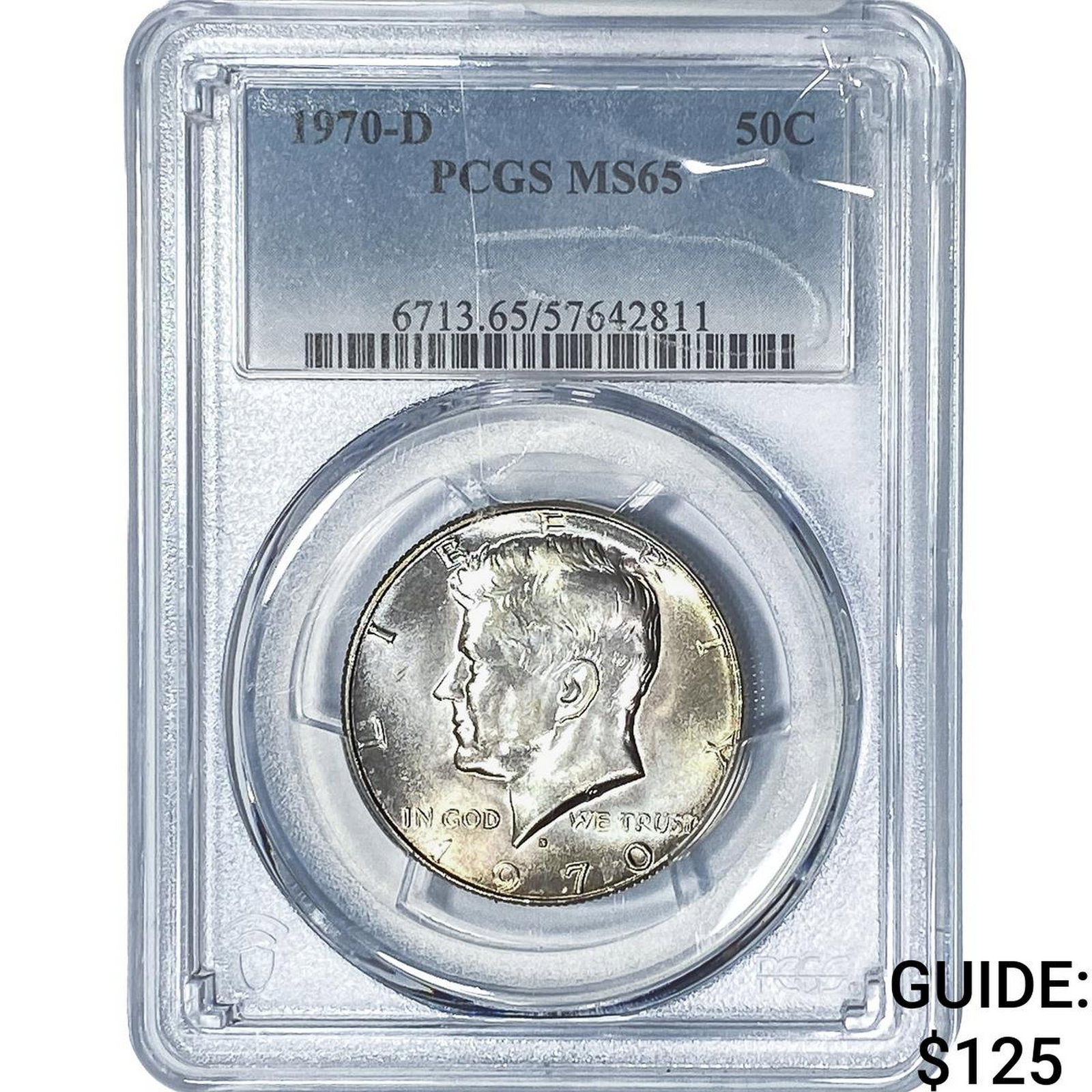 1970-D Kennedy Half Dollar PCGS MS65: 1970-D Kennedy Half Dollar PCGS MS65
