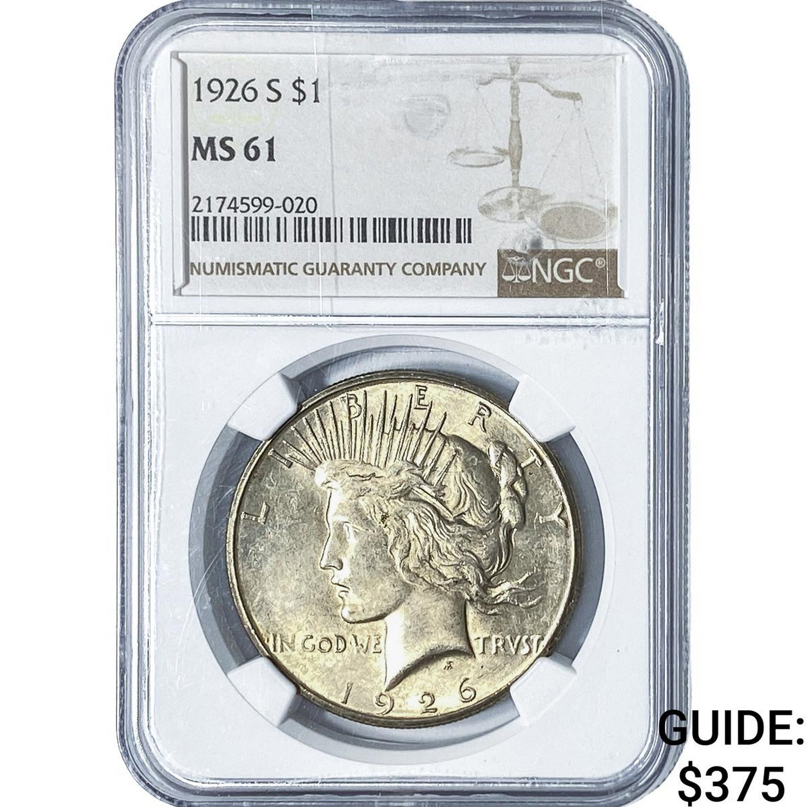 1926-S Silver Peace Dollar NGC MS61 (1 of 2)