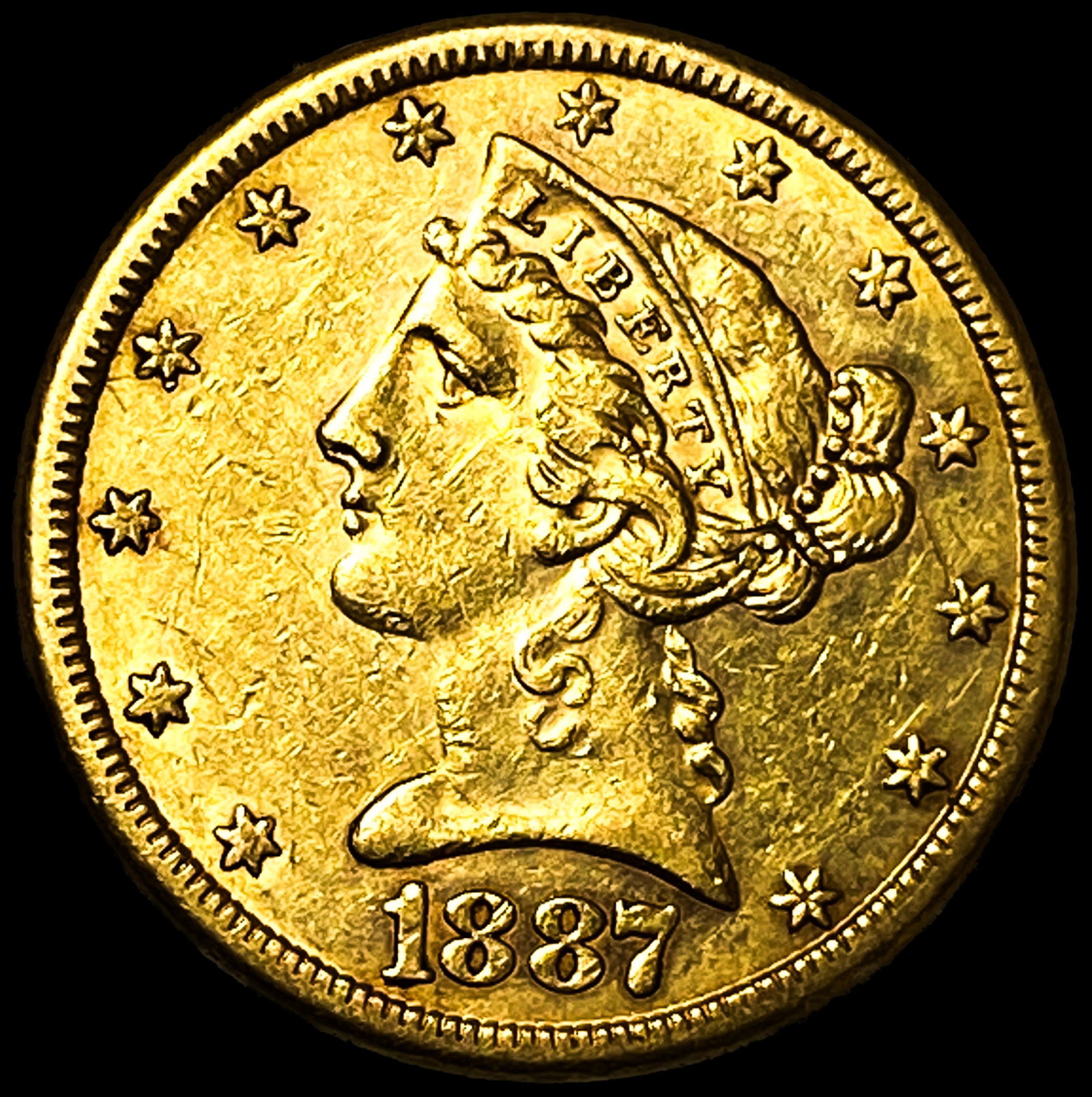 1887-S $5 Gold Half Eagle: 1887-S $5 Gold Half Eagle