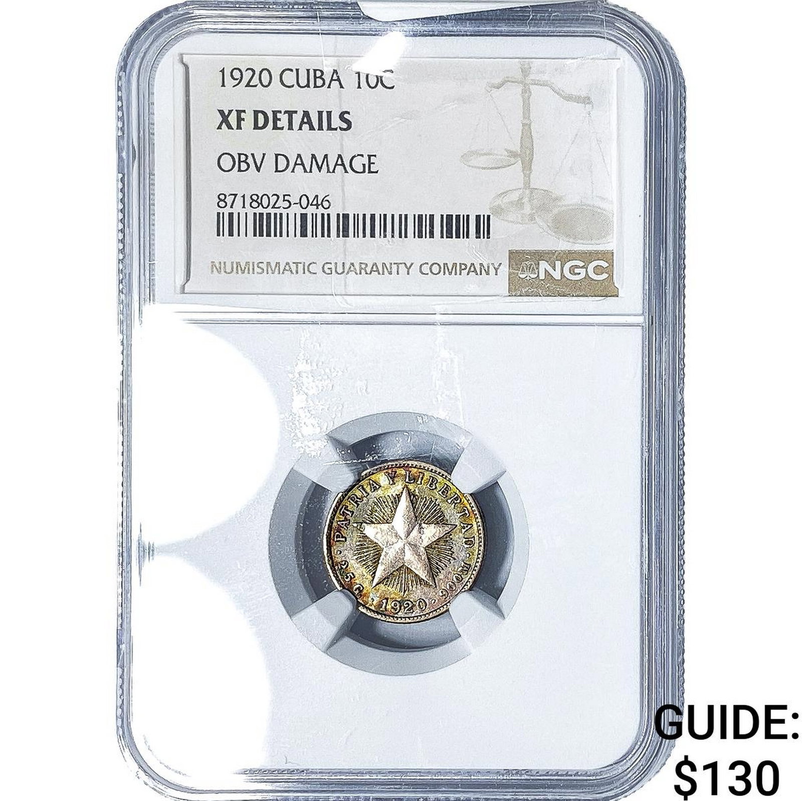 1920 Cuba Silver 10 Centavos NGC XF Details (1 of 2)