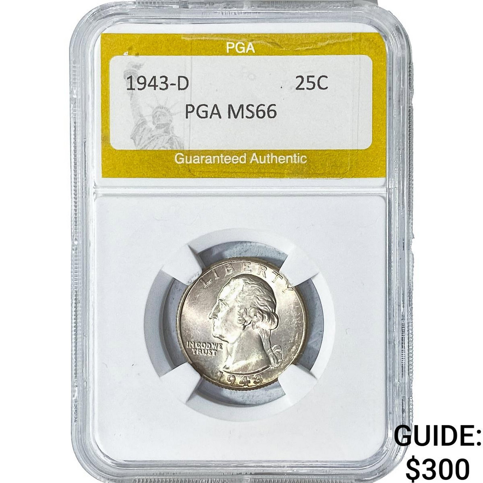 1943-D Washington Silver Quarter PGA MS66: 1943-D Washington Silver Quarter PGA MS66