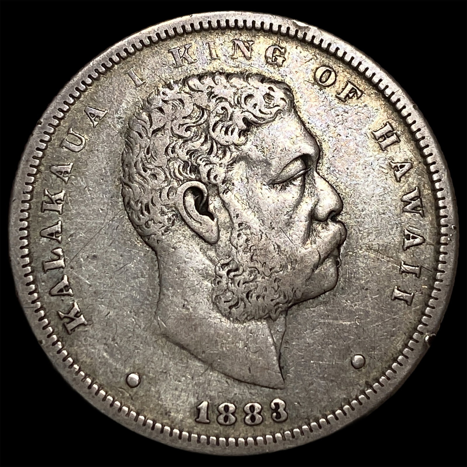 1883 Silver Hawaiian 1/2 Dollar NEARLY UNCIRCULATED (1 of 2)