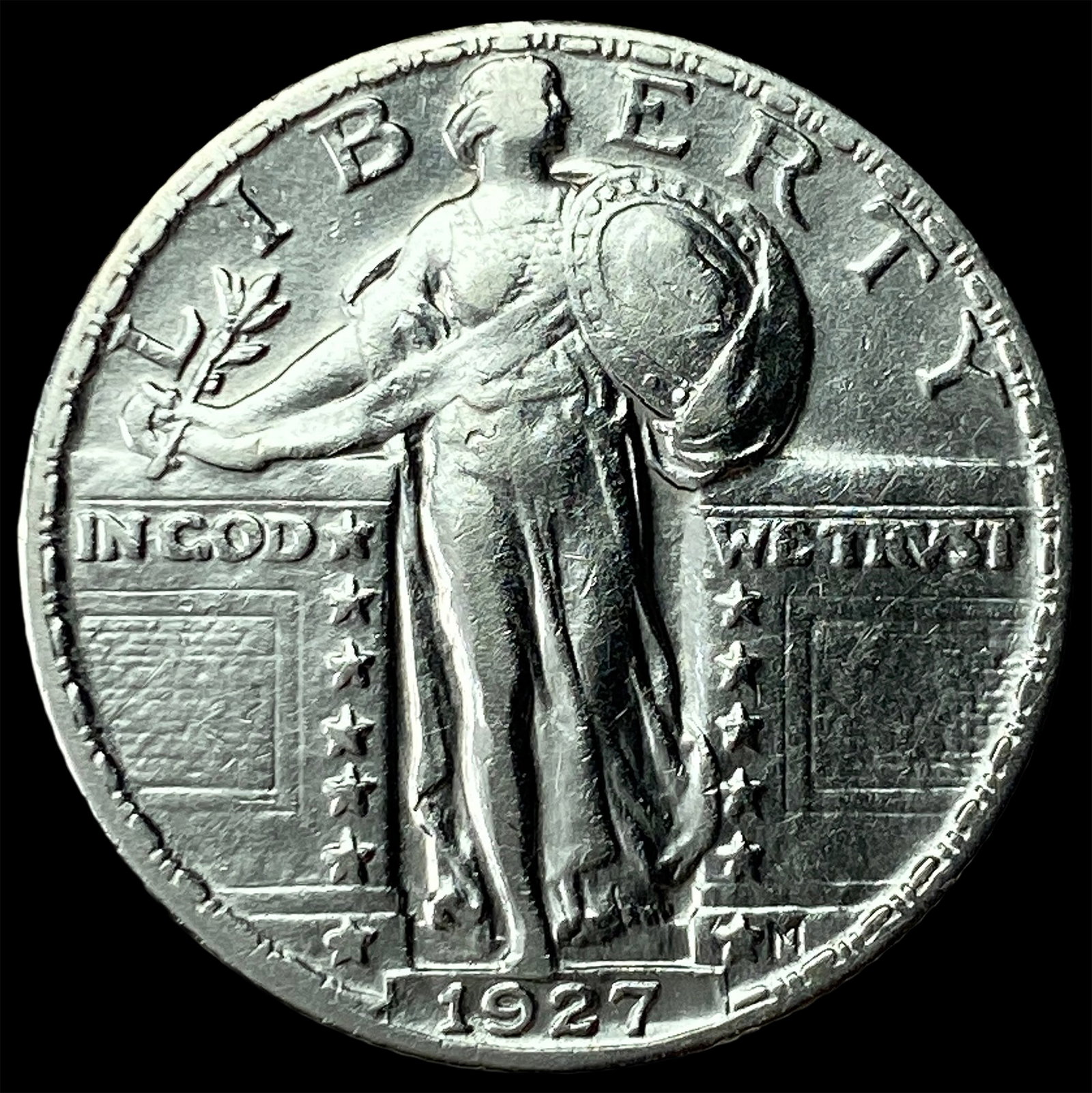 1927 Silver Standing Liberty Silver Quarter CHOICE AU: 1927 Silver Standing Liberty Silver Quarter CHOICE AU
