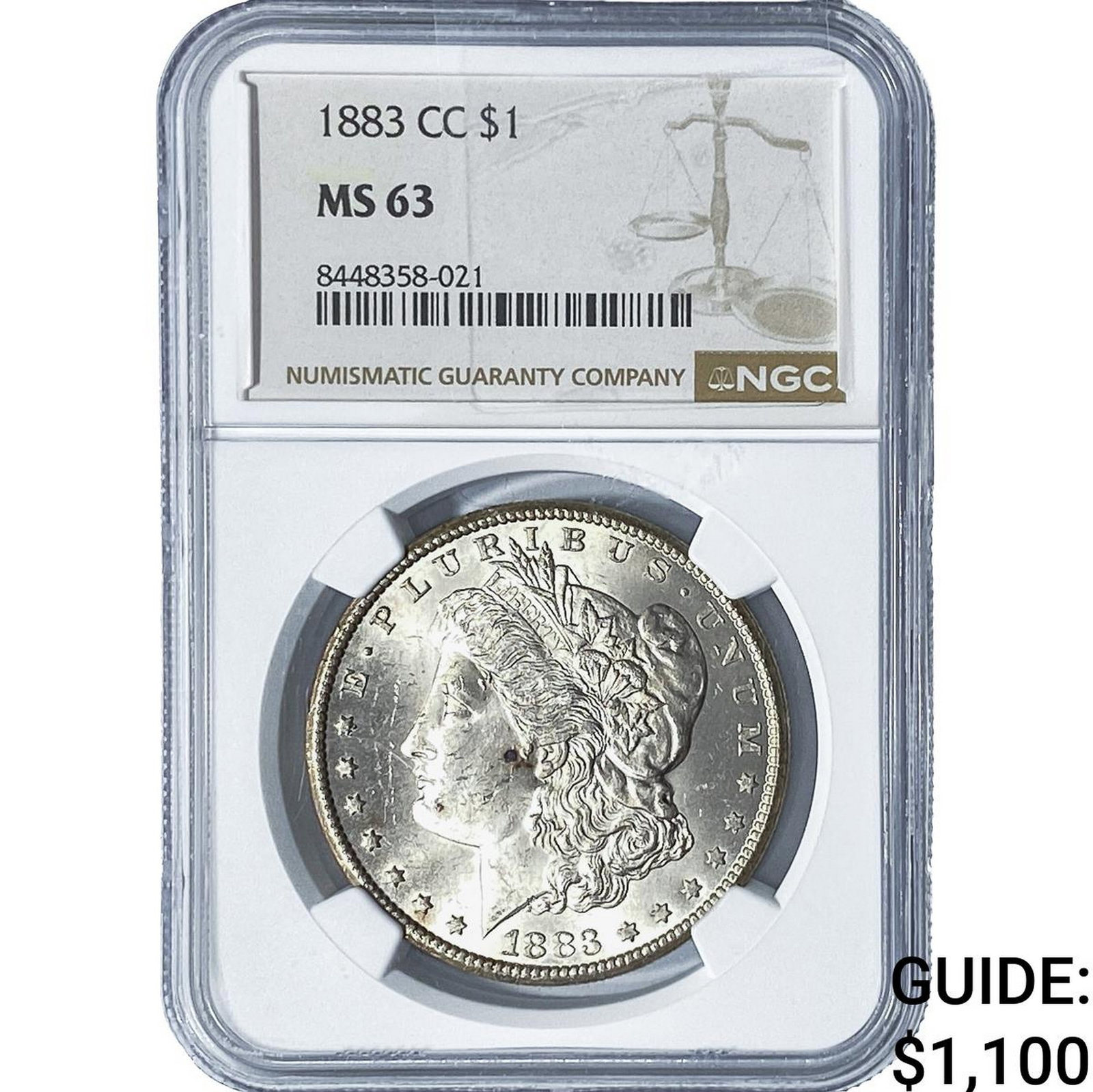 1883-CC Morgan Silver Dollar NGC MS63: 1883-CC Morgan Silver Dollar NGC MS63