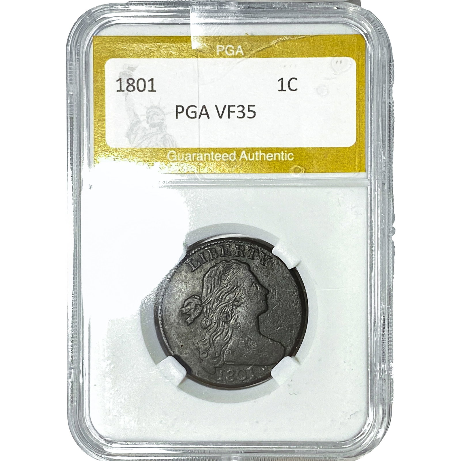 1801 Draped Bust Large Cent PGA VF35 (1 of 2)