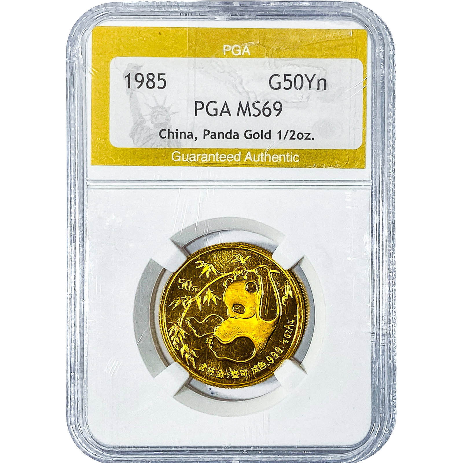 1985 China 1/2oz Gold 50 Yuan Panda PGA MS69 (1 of 4)