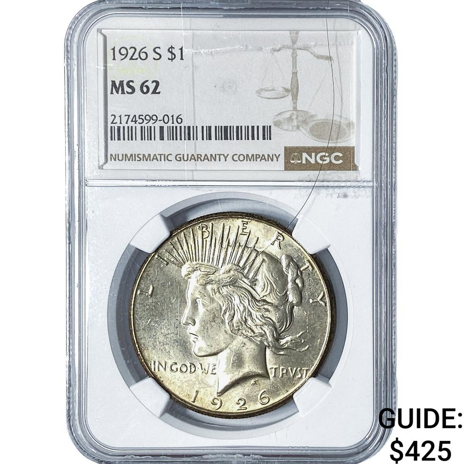 1926 Silver Peace Dollar NGC MS62 (1 of 2)