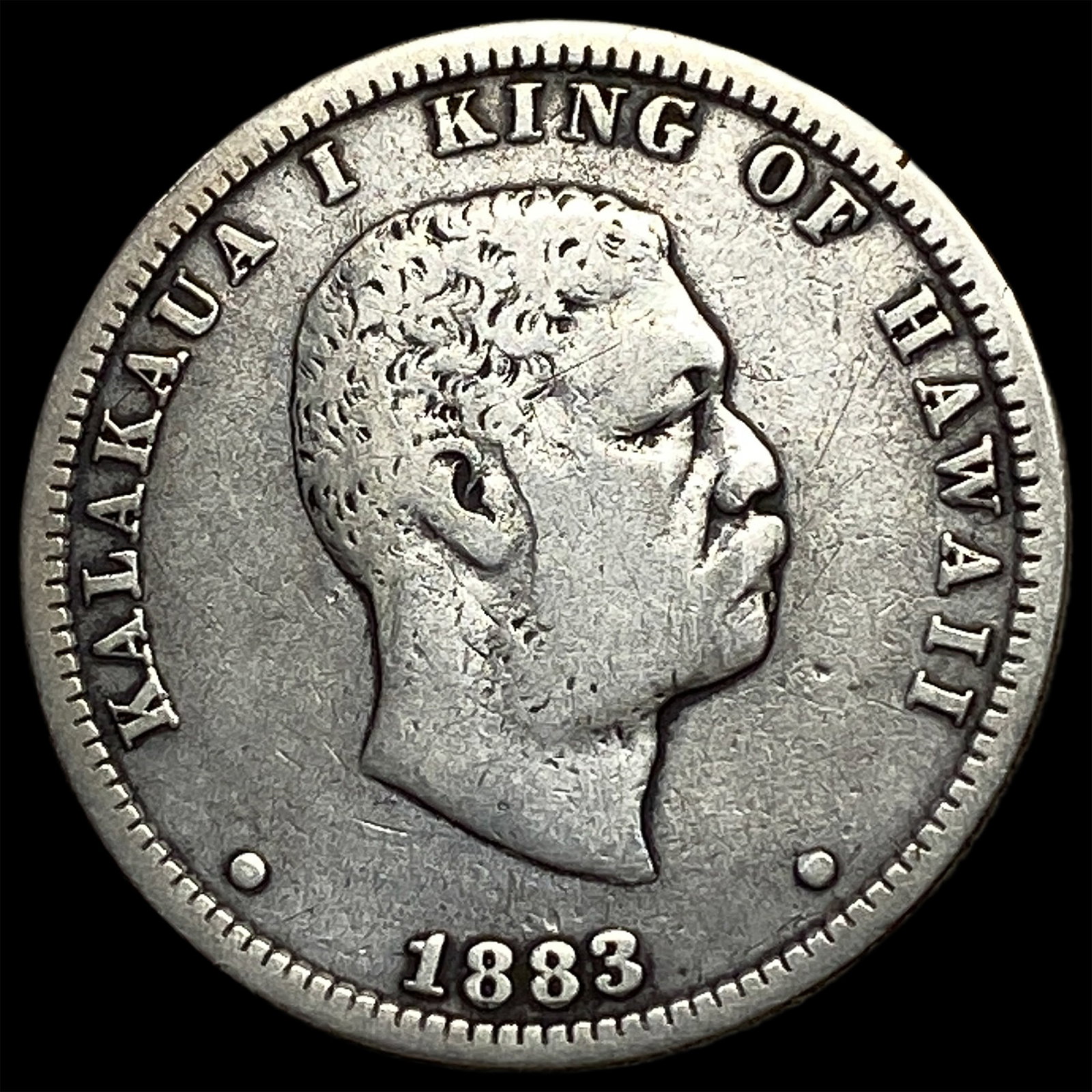 1883 Hawaii Silver 1/4 Dollar NEARLY UNCIRCULATED (1 of 2)