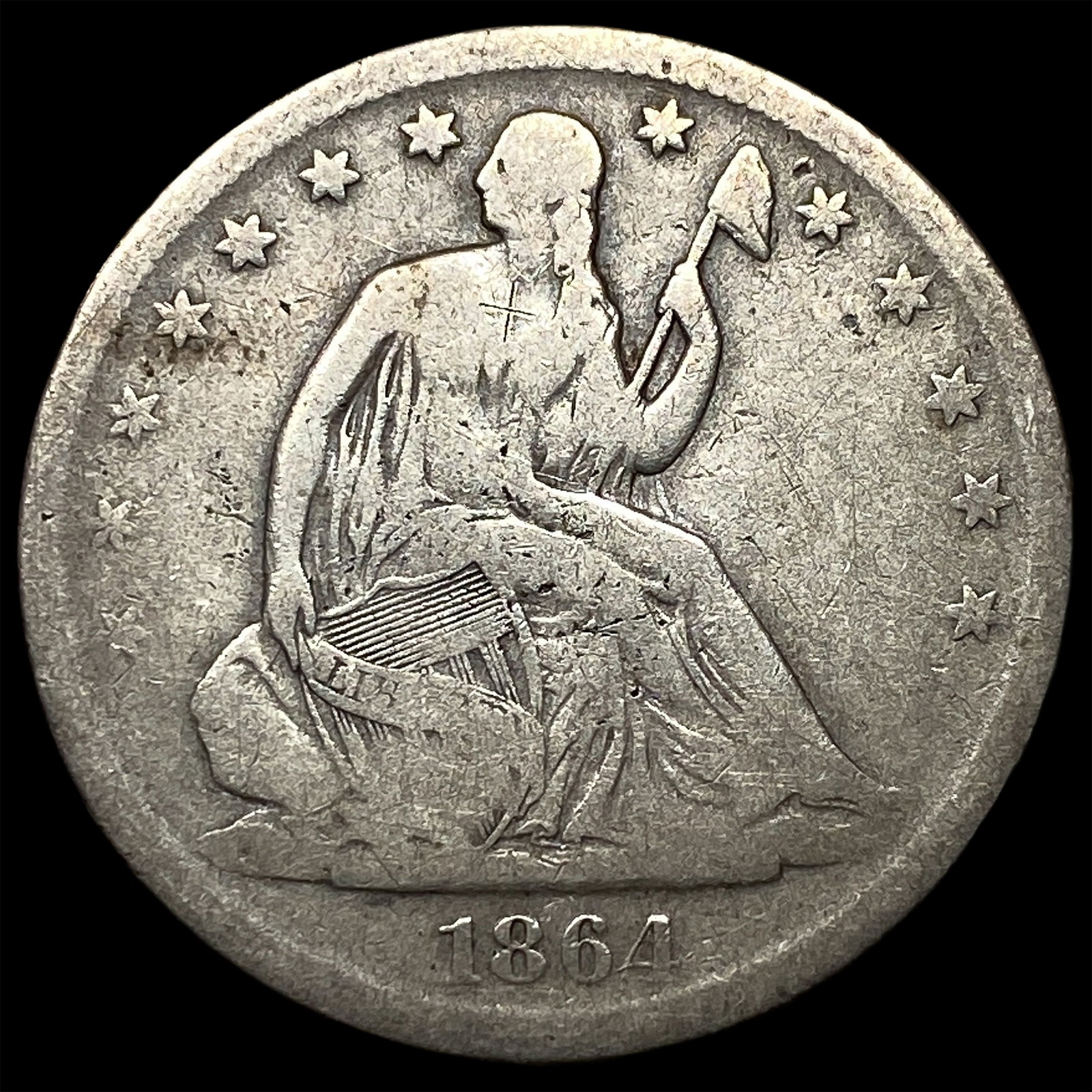 1864 Seated Liberty Half Dollar NICELY CIRCULATED: 1864 Seated Liberty Half Dollar NICELY CIRCULATED