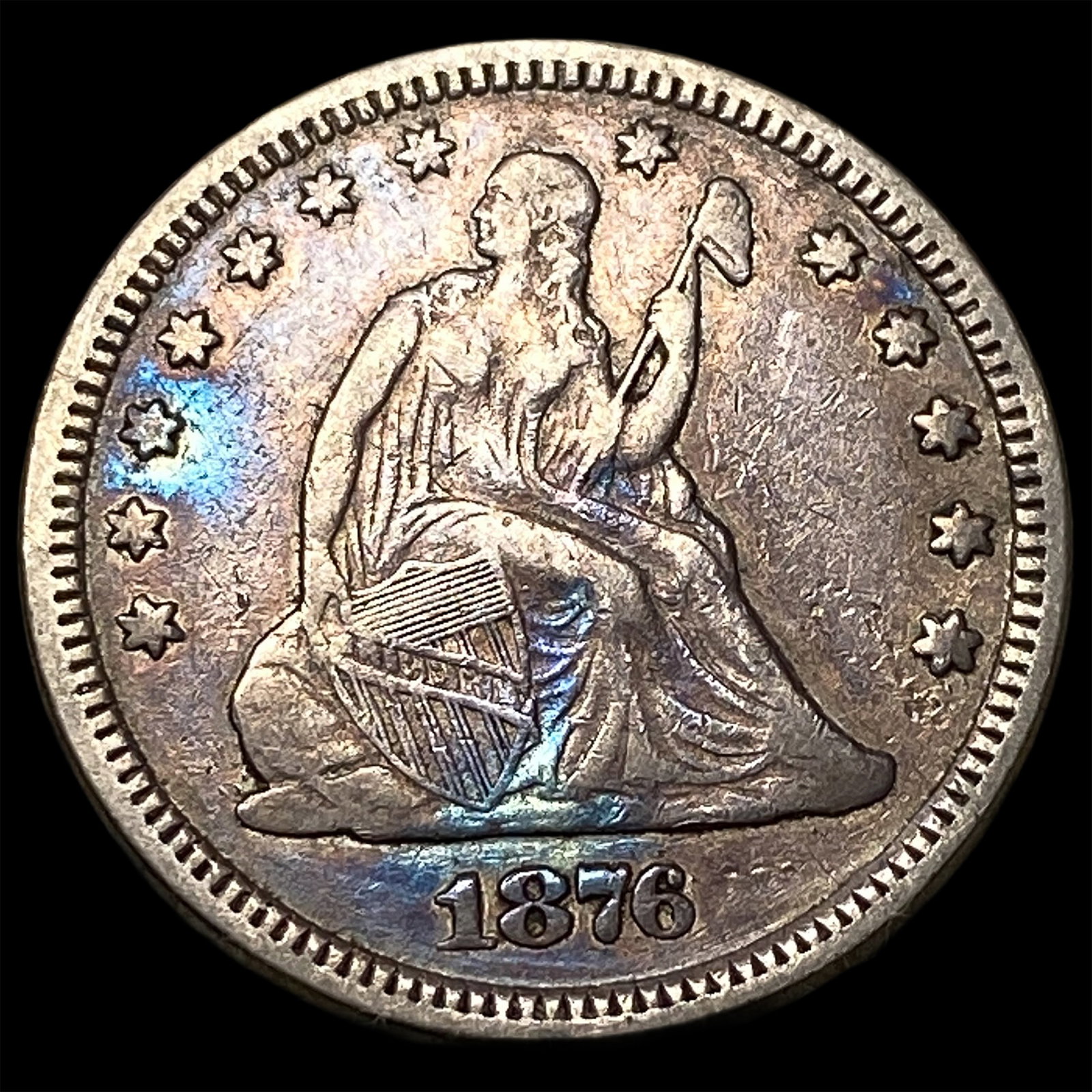 1876 Seated Liberty Quarter CHOICE AU: 1876 Seated Liberty Quarter CHOICE AU