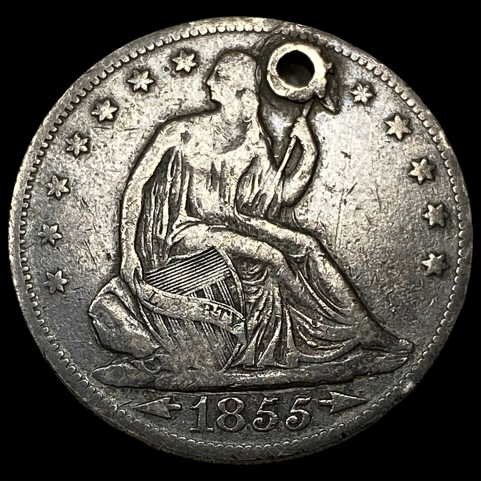 1855 ARROWS Arrows Seated Liberty Half Dollar NICELY CIRCULATED (1 of 2)