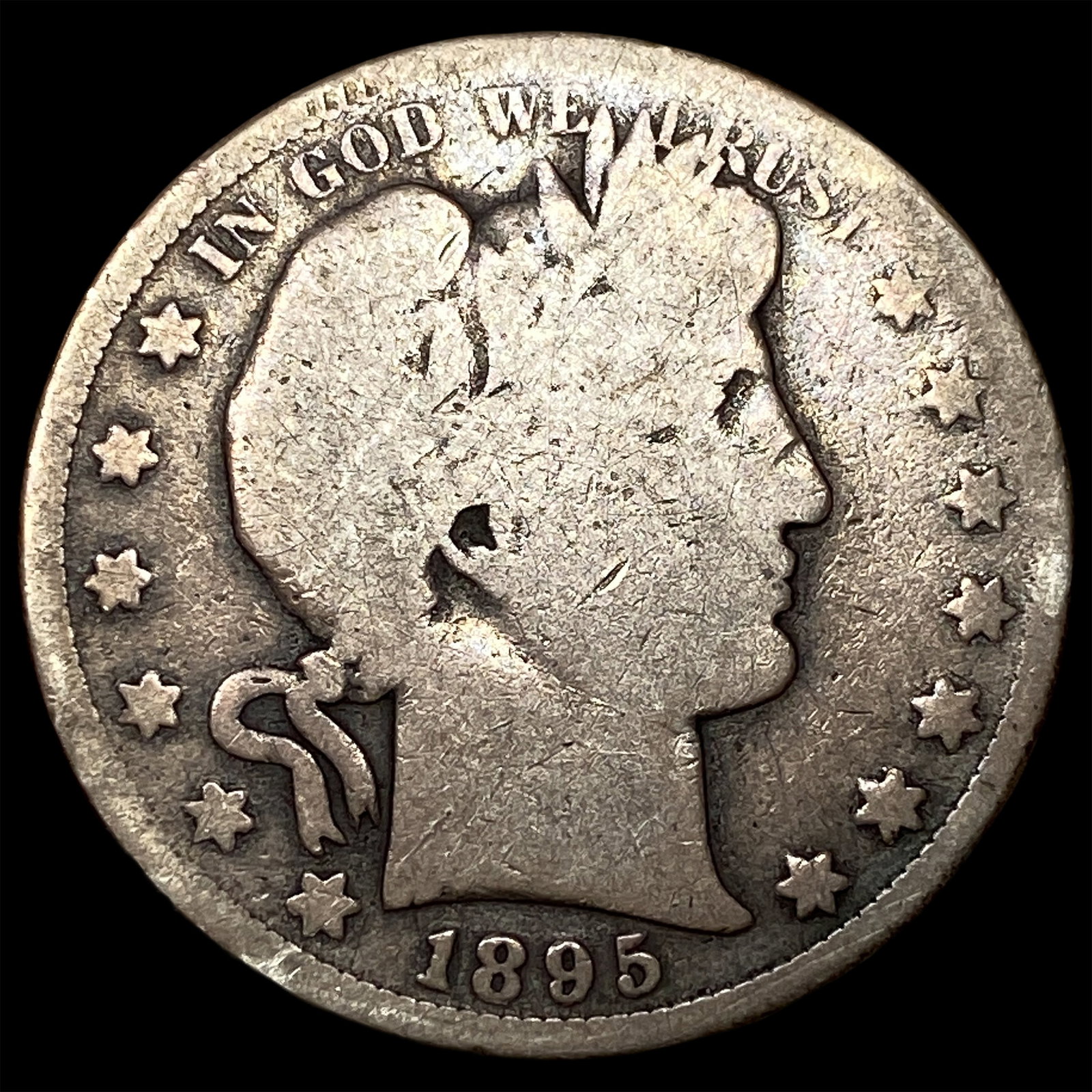 1895 Barber Half Dollar NICELY CIRCULATED: 1895 Barber Half Dollar NICELY CIRCULATED