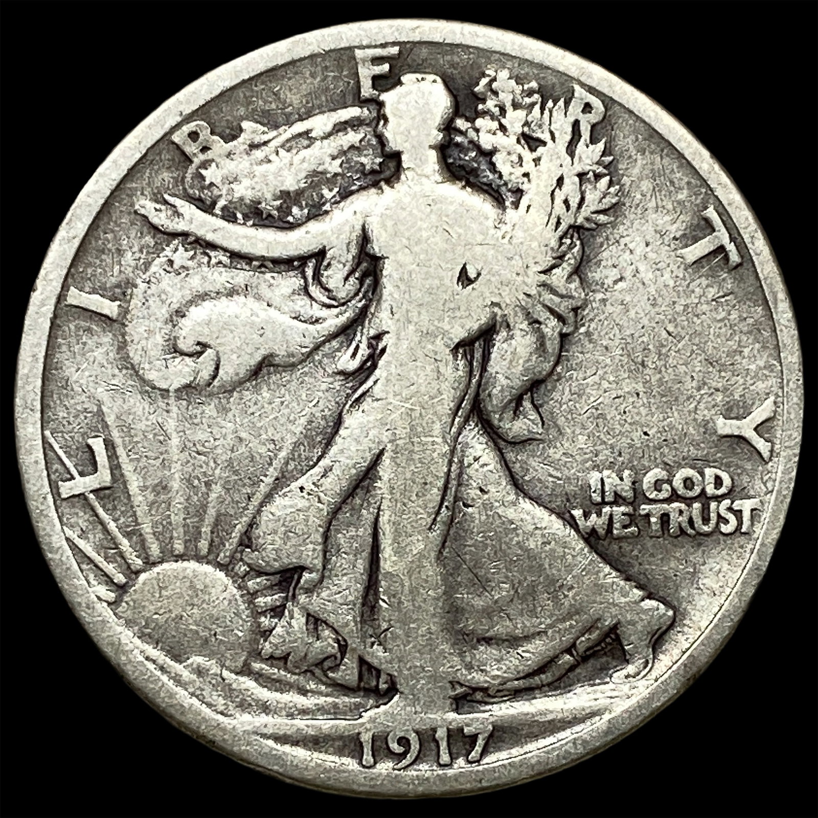 1917-D REV Silver Half Dollar LIGHTLY CIRCULATED: 1917-D REV Silver Half Dollar LIGHTLY CIRCULATED