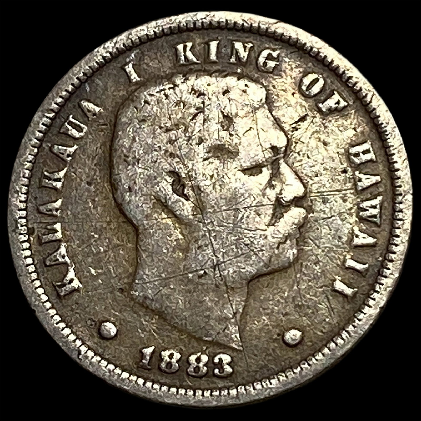 1883 Hawaii Silver One Dime LIGHTLY CIRCULATED: 1883 Hawaii Silver One Dime LIGHTLY CIRCULATED