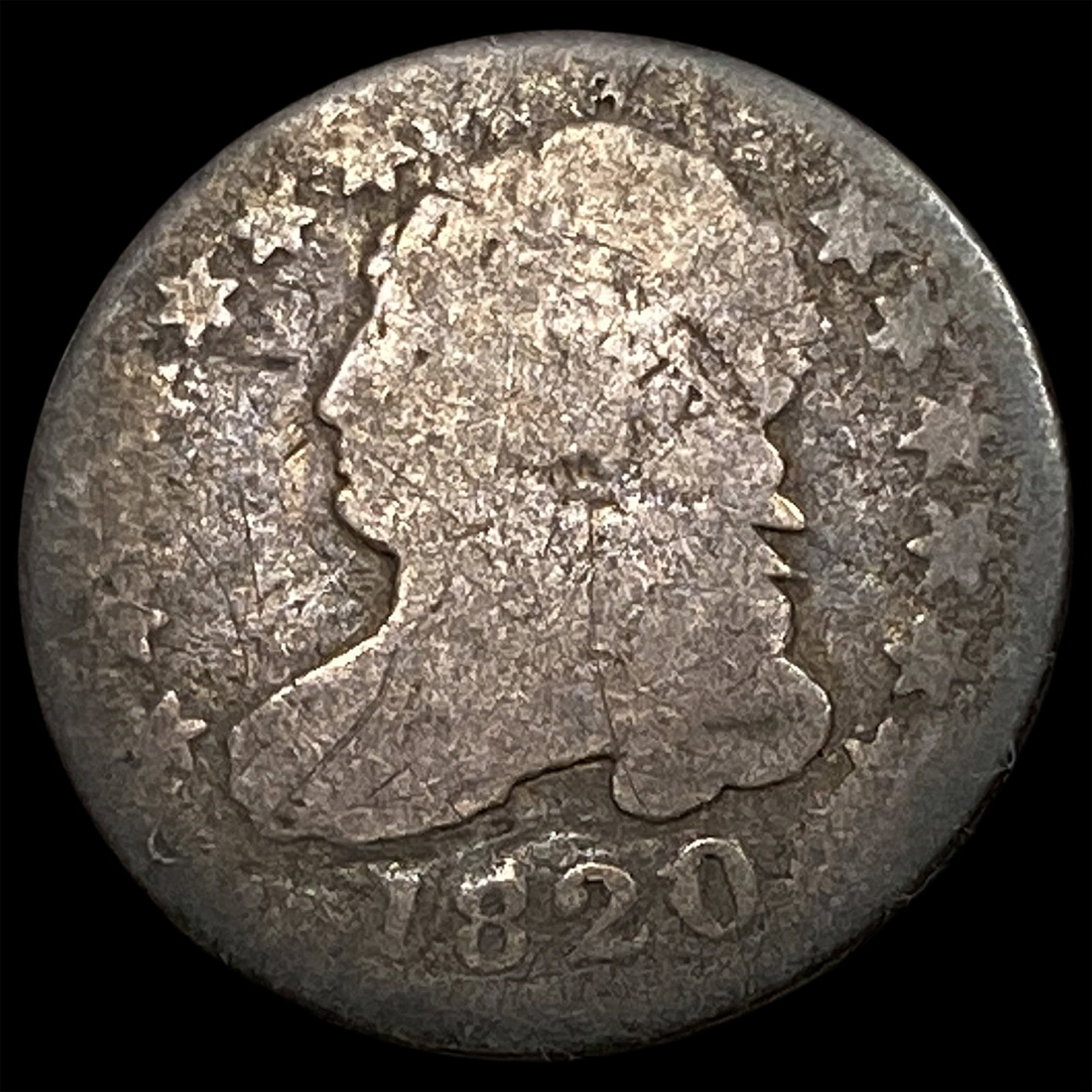 1820 LARGE O Capped Bust Dime NICELY CIRCULATED: 1820 LARGE O Capped Bust Dime NICELY CIRCULATED