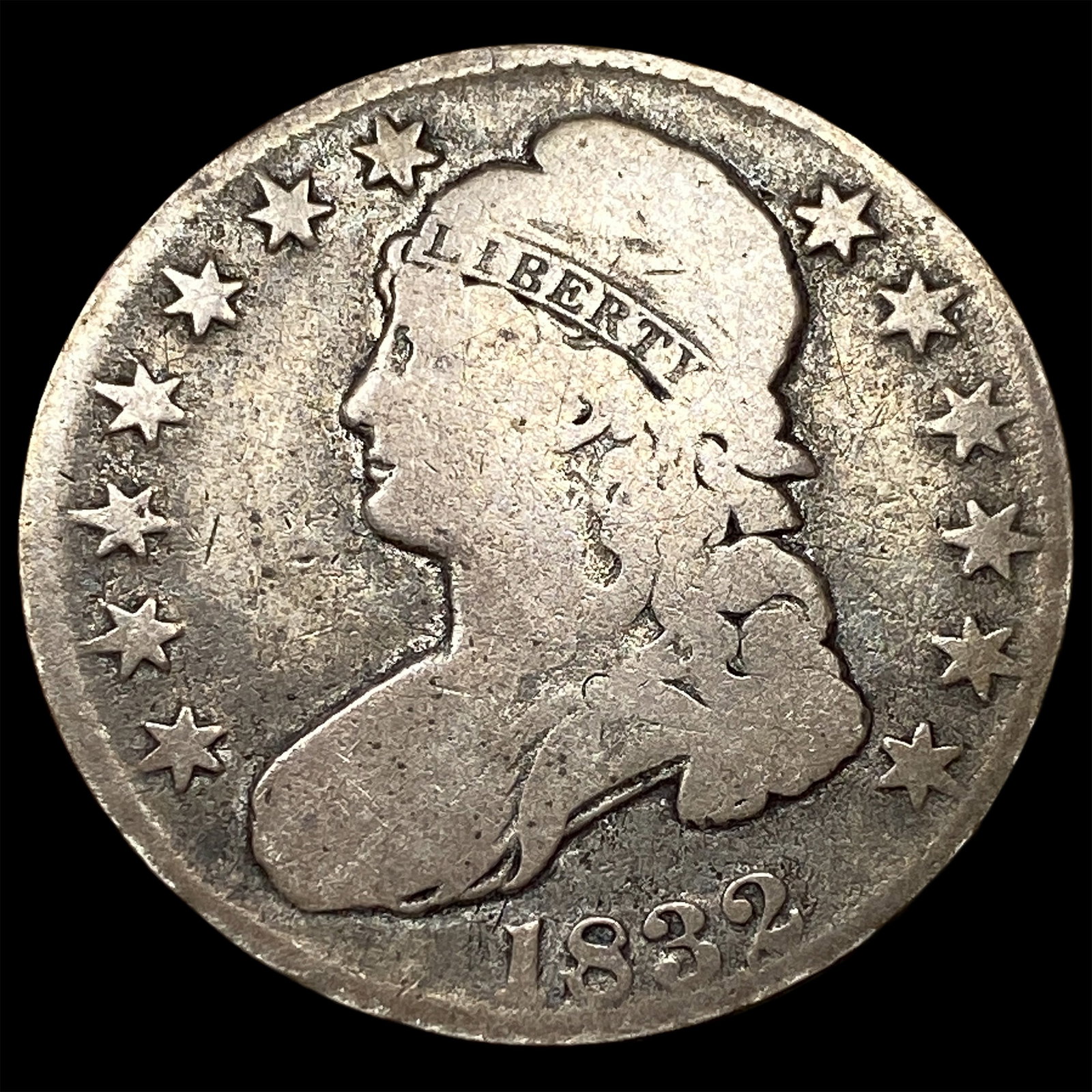 1832 Capped Bust Silver Half Dollar NICELY CIRCULATED: 1832 Capped Bust Silver Half Dollar NICELY CIRCULATED