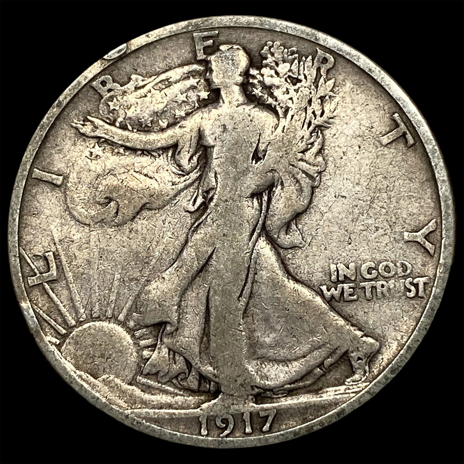 1917-S Silver Half Dollar LIGHTLY CIRCULATED: 1917-S Silver Half Dollar LIGHTLY CIRCULATED