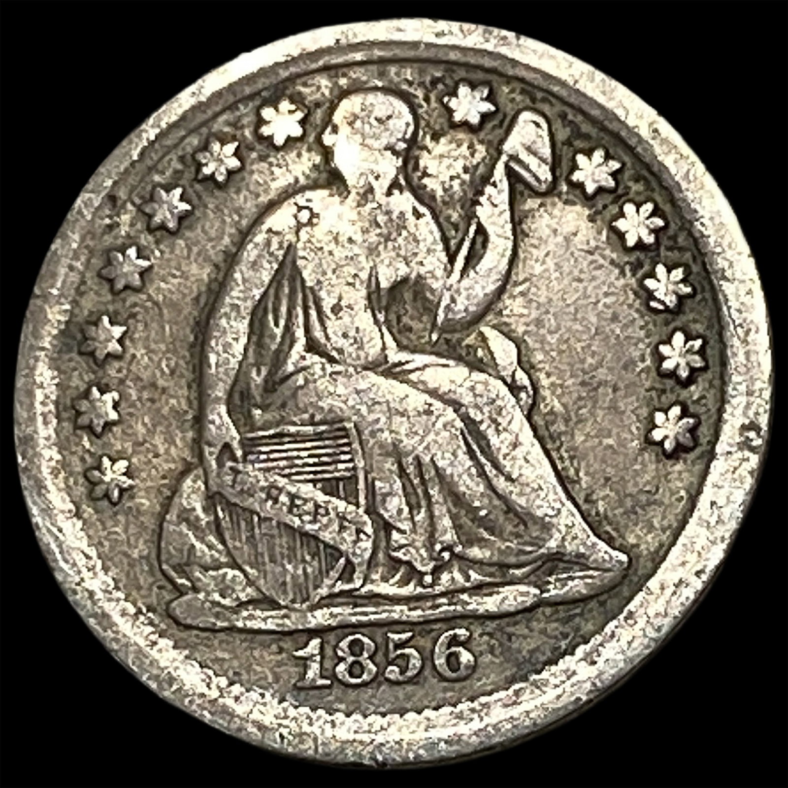 1856 Seated Liberty Half Dime NEARLY UNCIRCULATED: 1856 Seated Liberty Half Dime NEARLY UNCIRCULATED