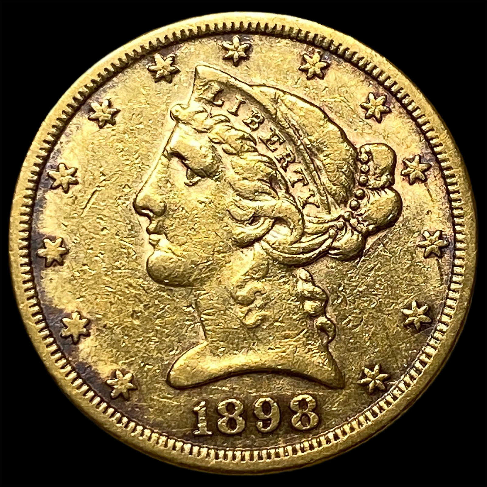 1898-S Liberty Head Half Eagle $5 Gold NEARLY UNCIRCULATED (1 of 2)