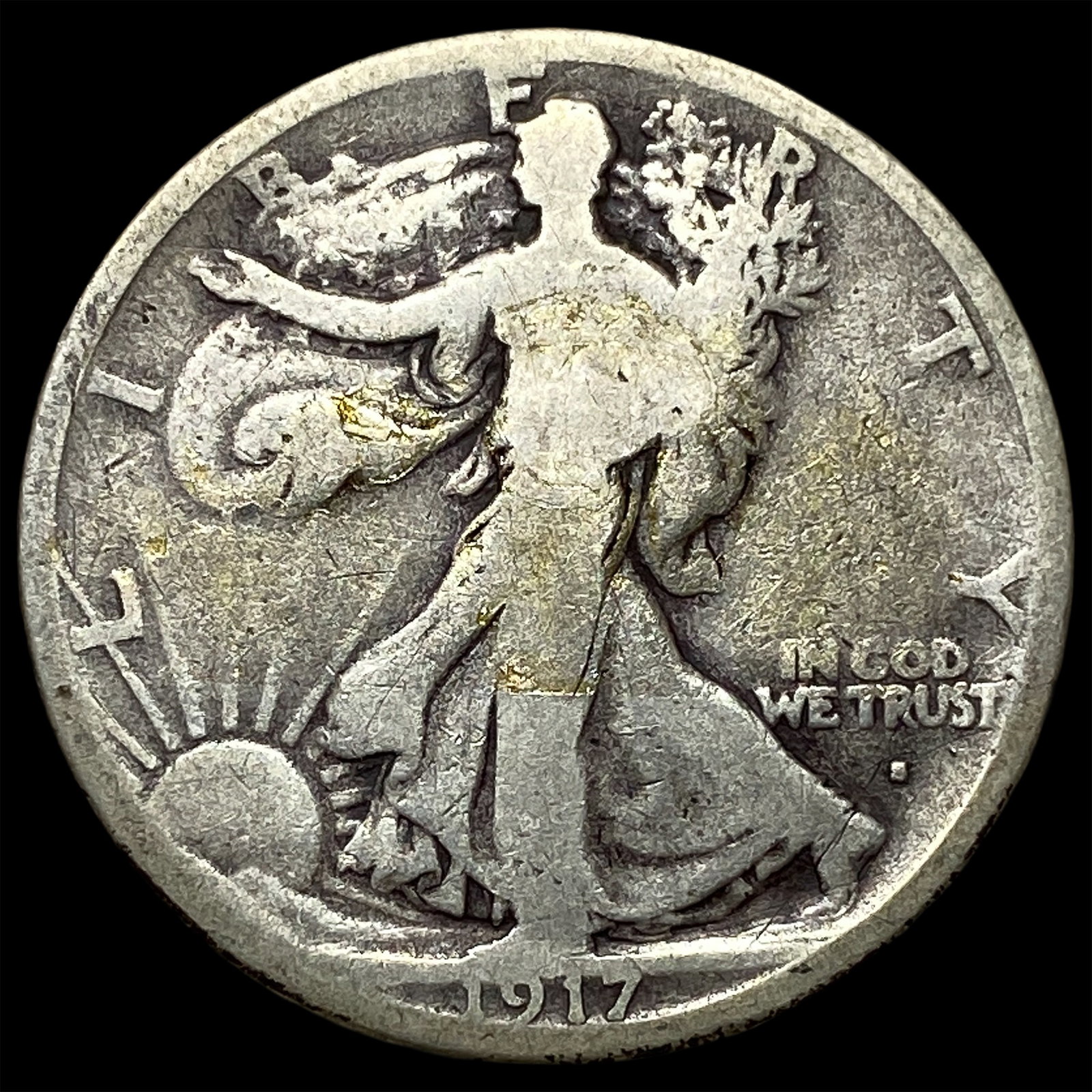 1917-S Silver Walking Liberty Half Dollar LIGHTLY CIRCULATED: 1917-S Silver Walking Liberty Half Dollar LIGHTLY CIRCULATED