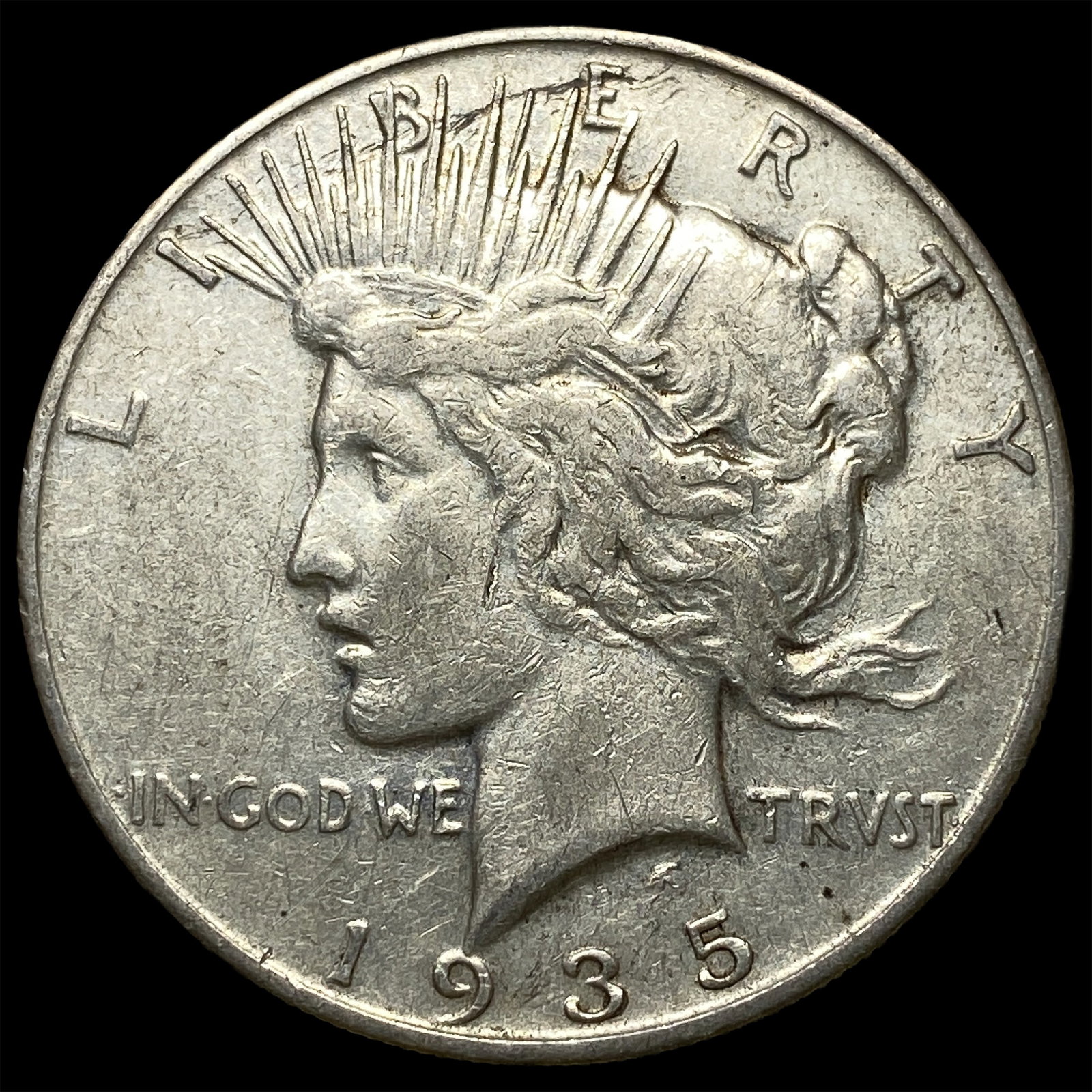1935-S Silver Peace Dollar NEARLY UNCIRCULATED: 1935-S Silver Peace Dollar NEARLY UNCIRCULATED