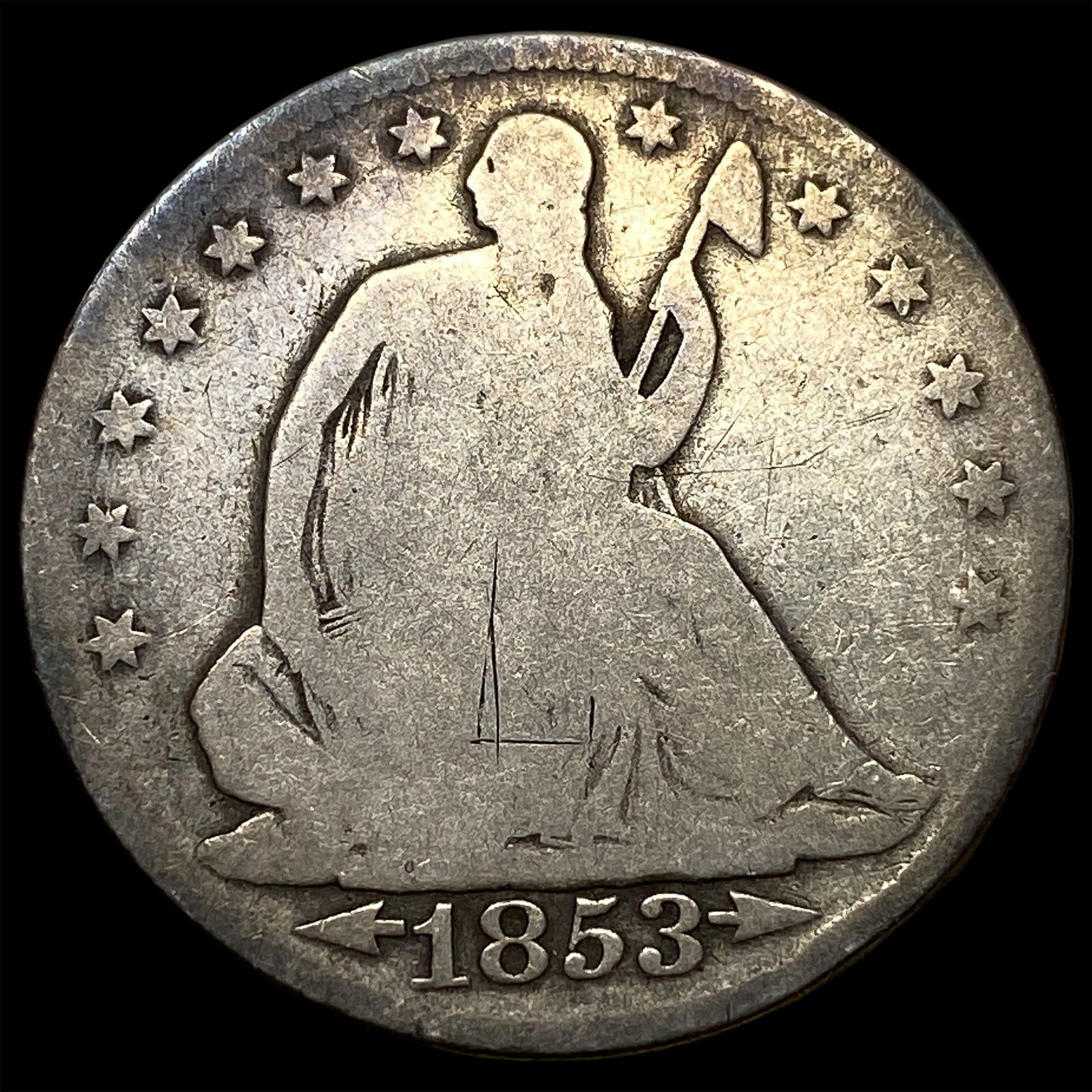 1853 Arrows Seated Liberty Half Dollar NICELY CIRCULATED (1 of 2)
