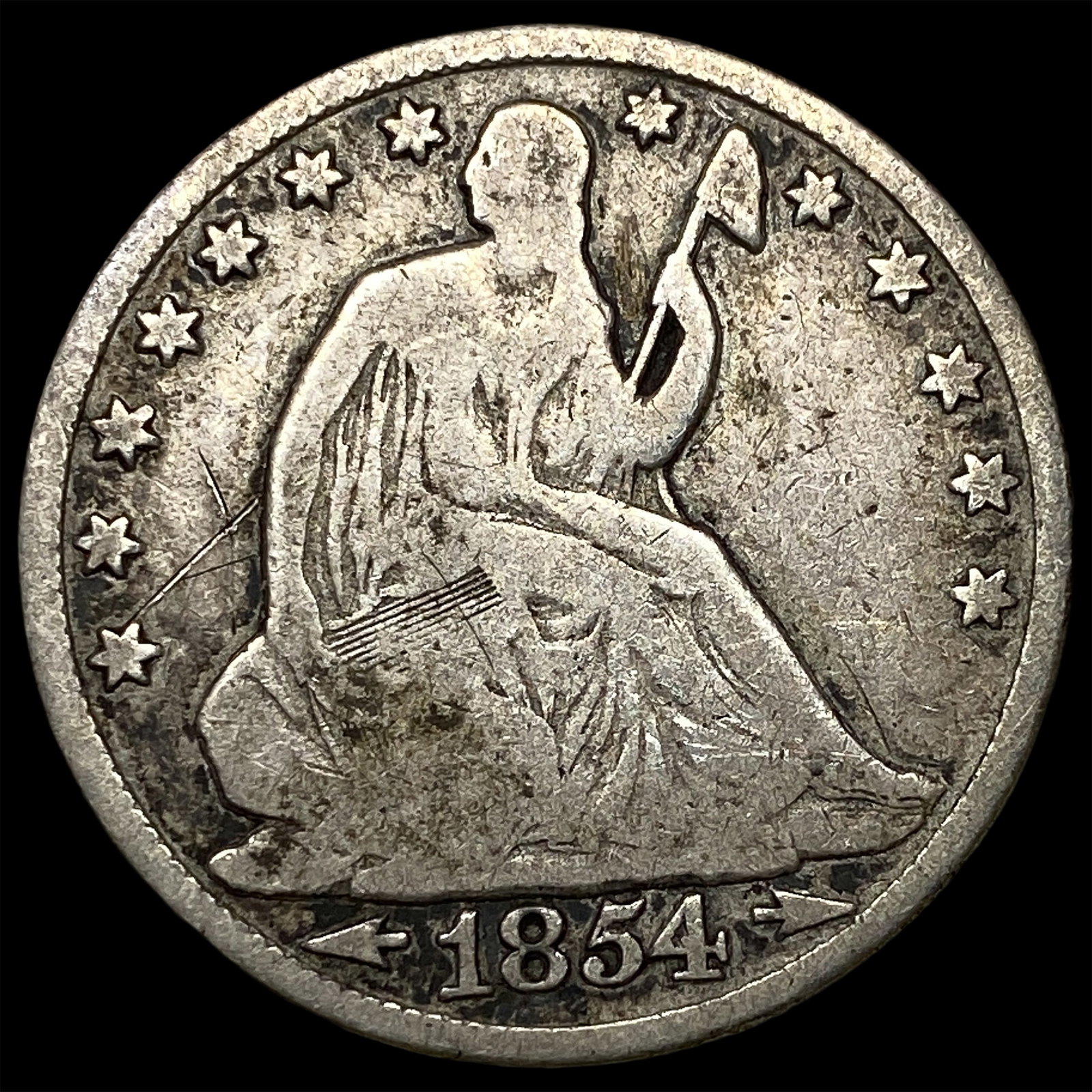 1854-O Silver Half Dollar LIGHTLY CIRCULATED: 1854-O Silver Half Dollar LIGHTLY CIRCULATED